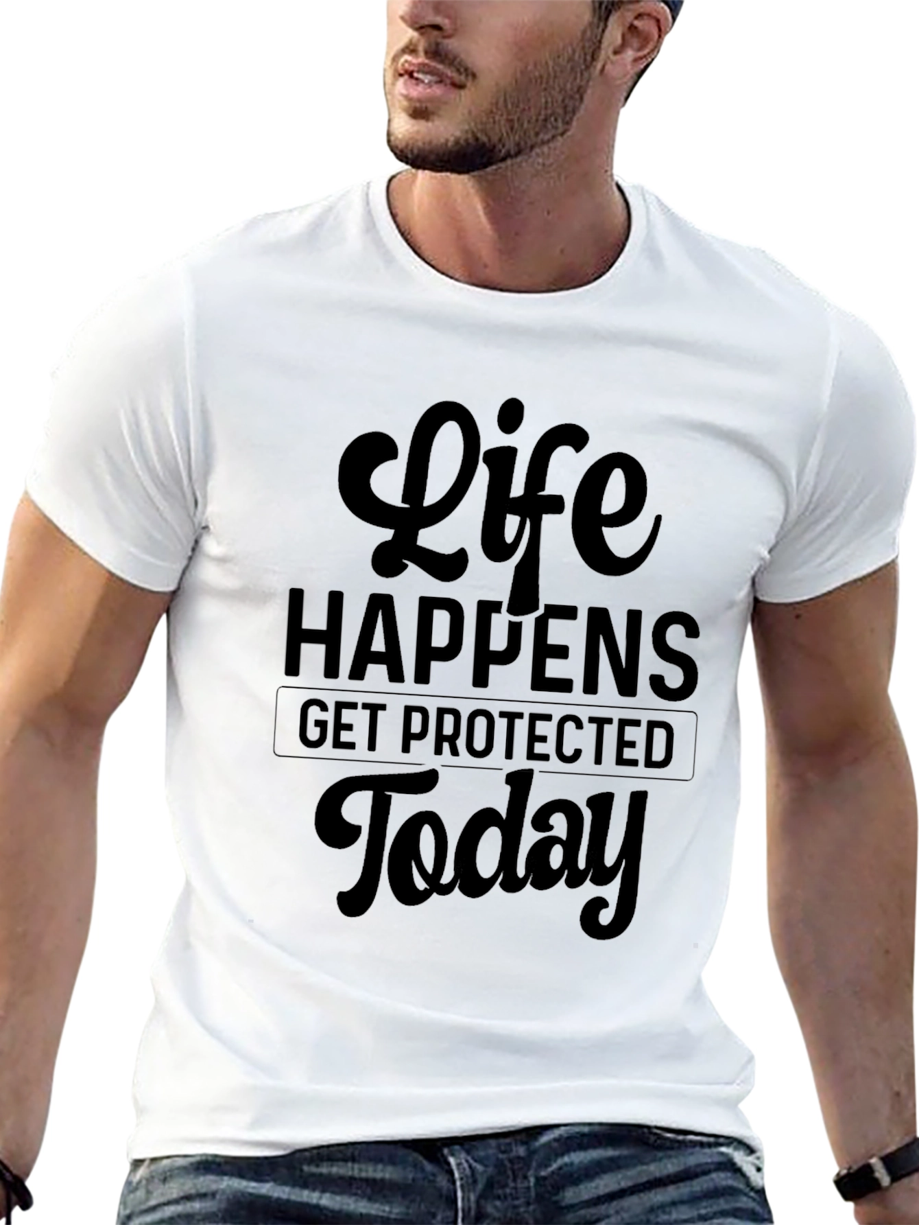 Life Happens Black Graphic Tee