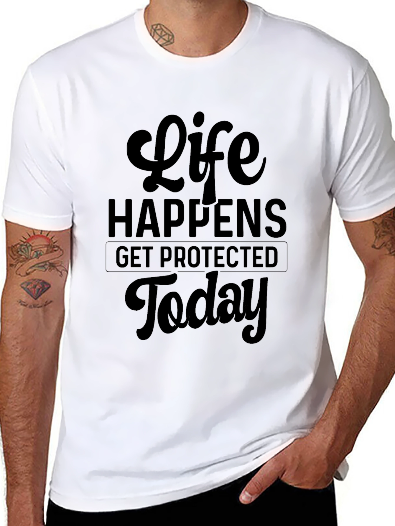 Life Happens Black Graphic Tee