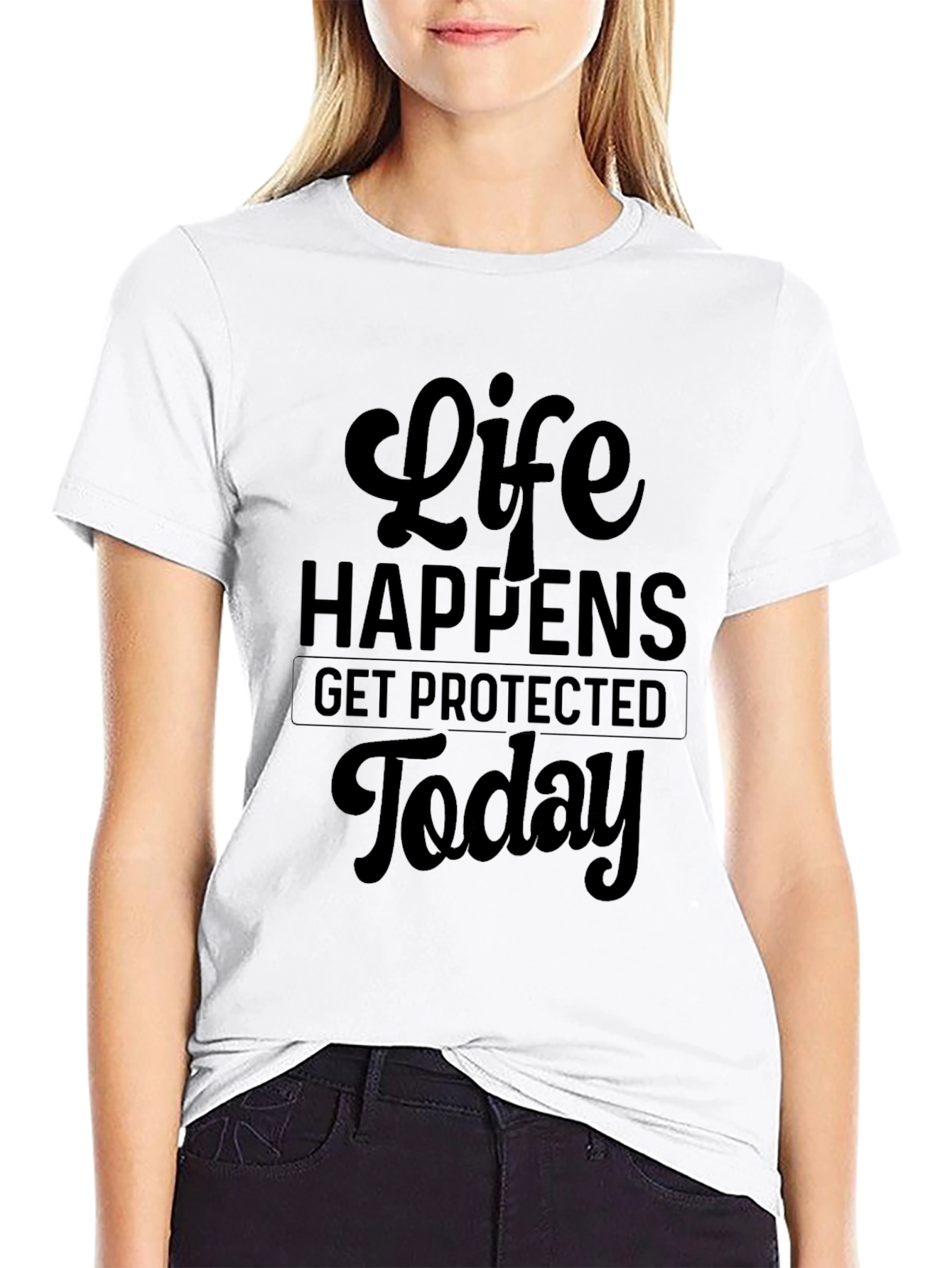 Life Happens Black Graphic Tee