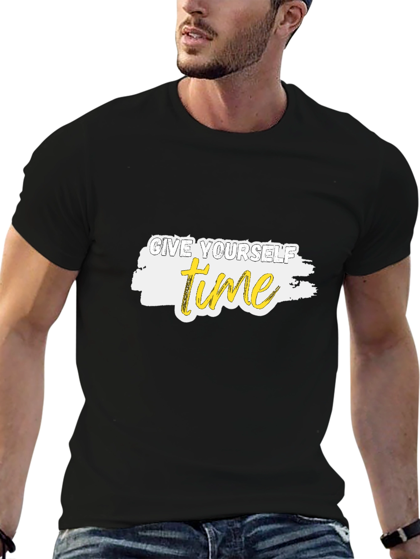 Give Yourself Time Black Graphic Tee