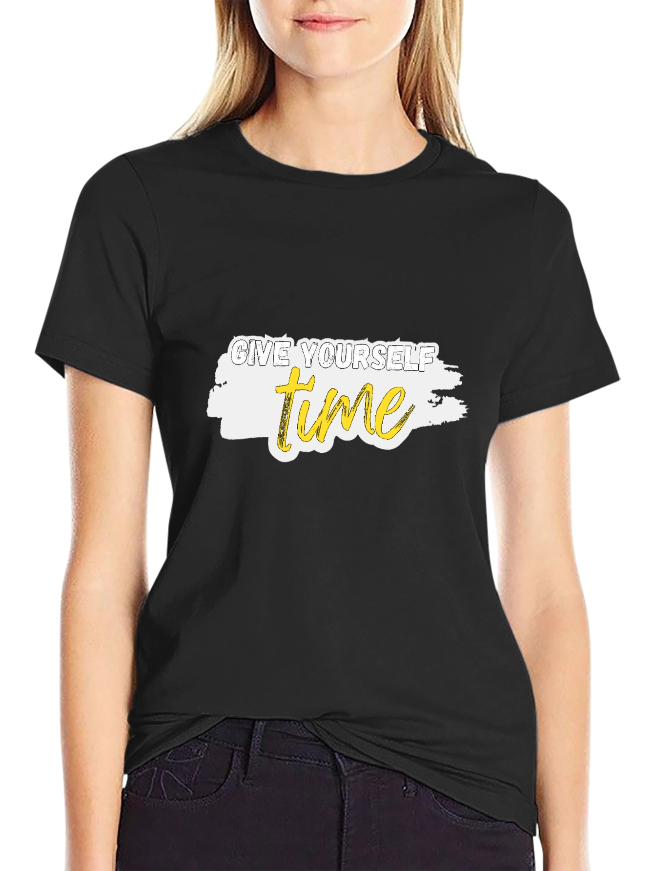 Give Yourself Time Black Graphic Tee