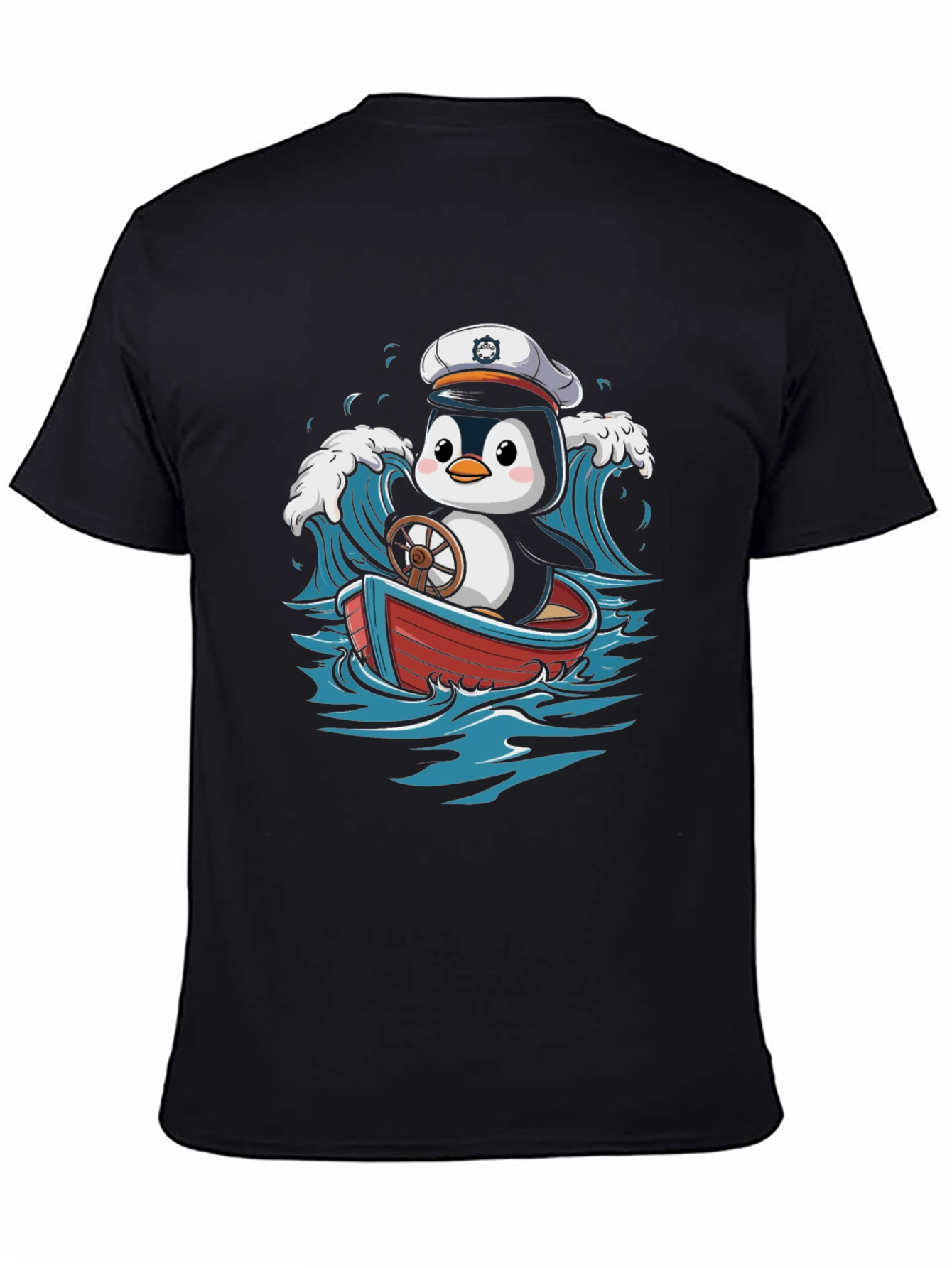 Cute Penguin Sailor T-Shirt - Nautical Cartoon Tee