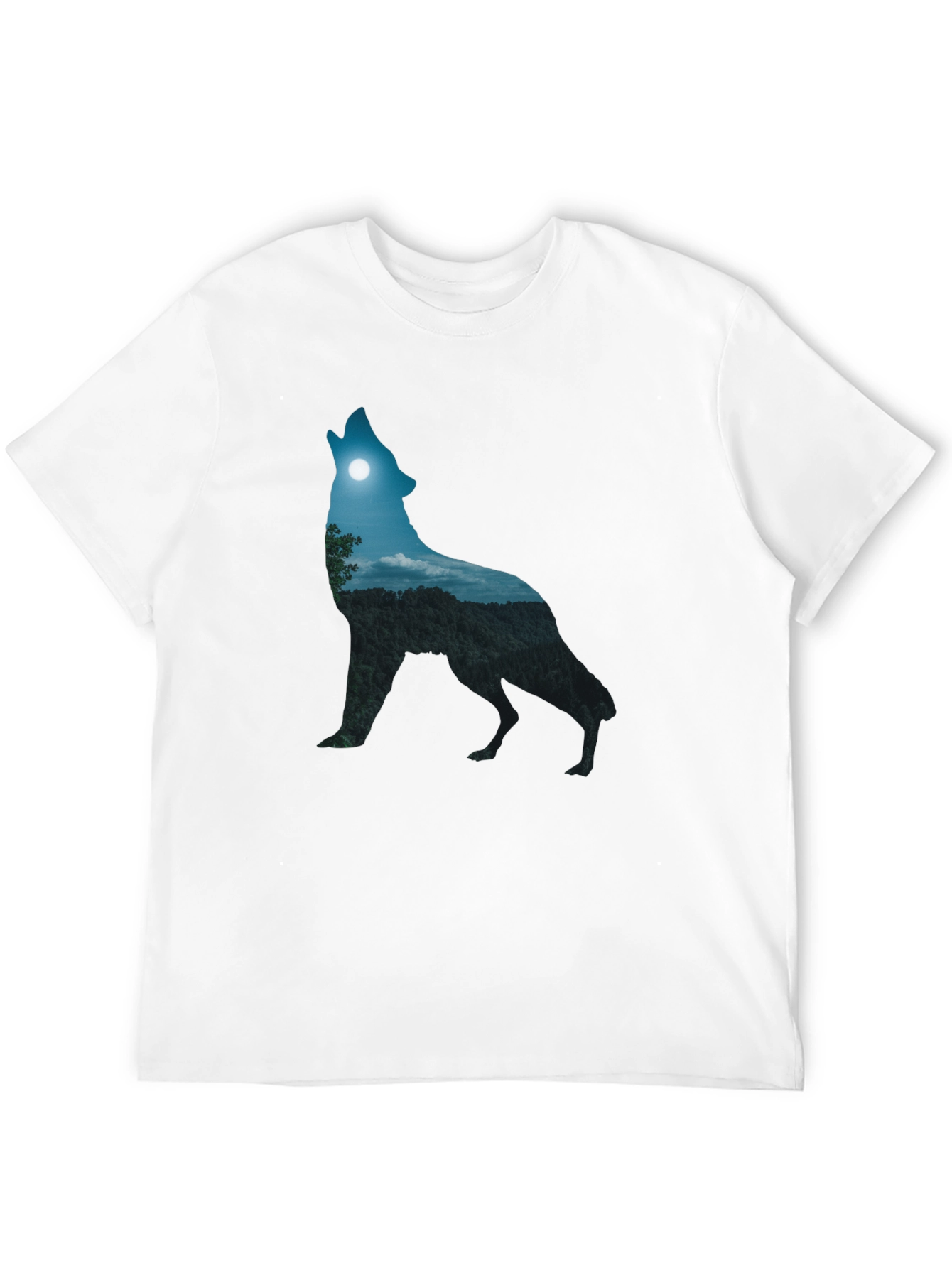 Howling Wolf Nightscape Graphic T-Shirt