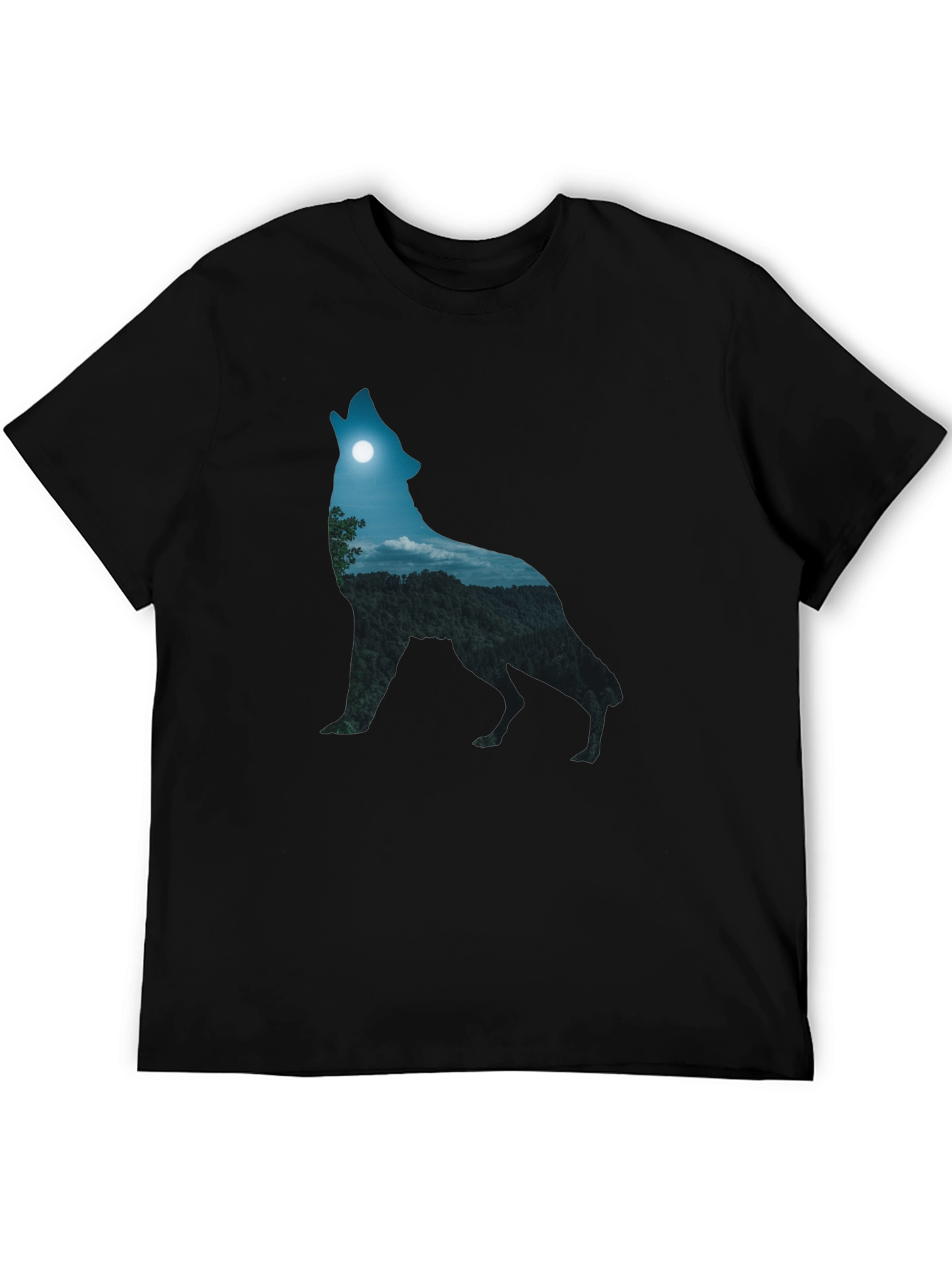Howling Wolf Nightscape Graphic T-Shirt