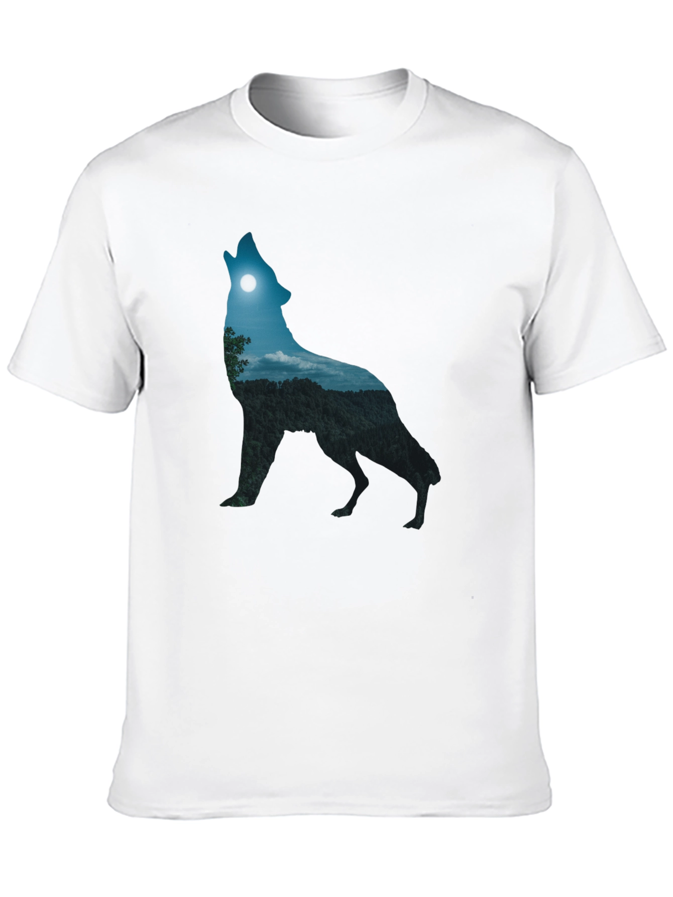 Howling Wolf Nightscape Graphic T-Shirt
