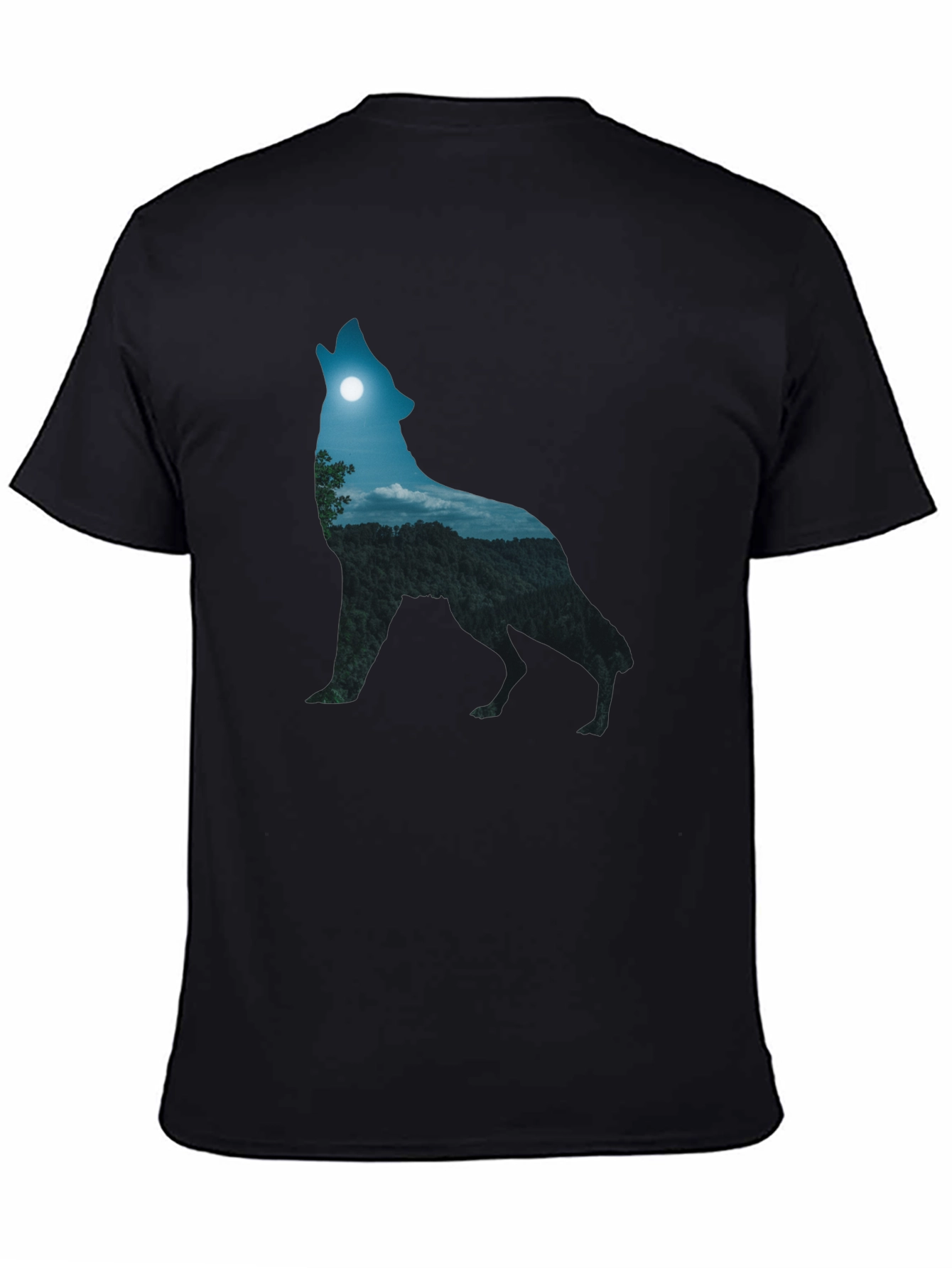 Howling Wolf Nightscape Graphic T-Shirt