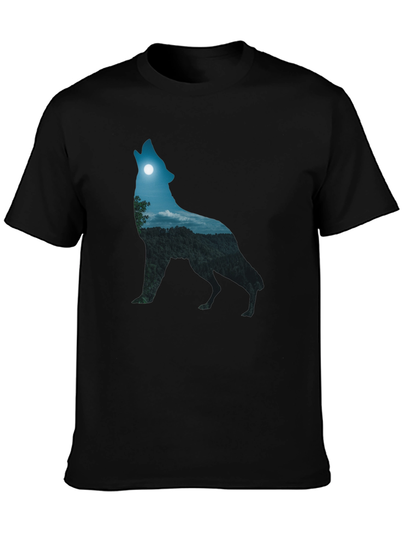 Howling Wolf Nightscape Graphic T-Shirt