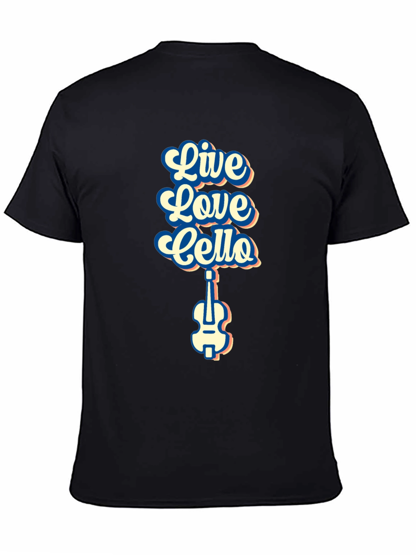 Live Love Cello Black Graphic T-Shirt