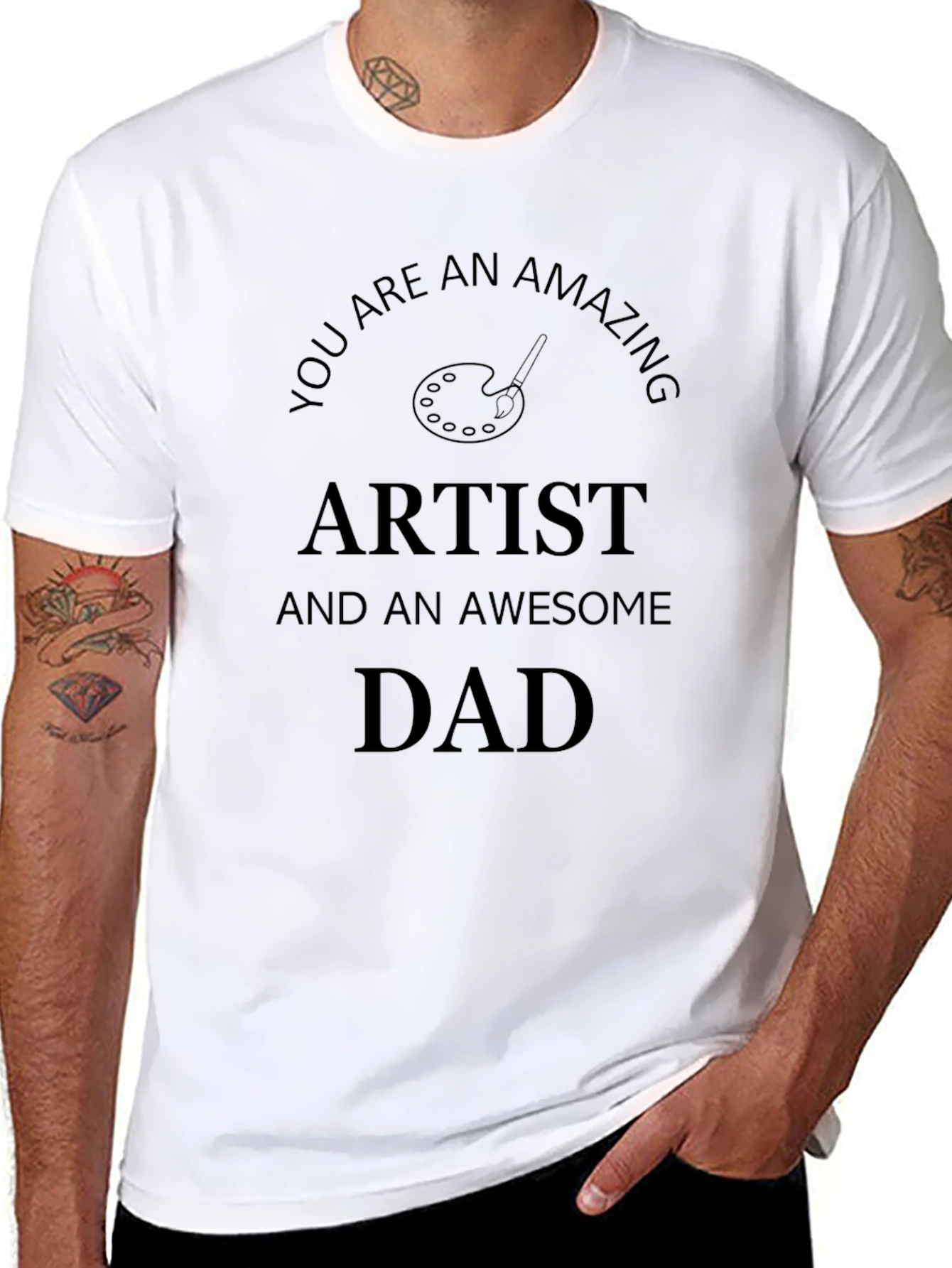 Artist Dad Black T-Shirt - Awesome Fathers Day Gift