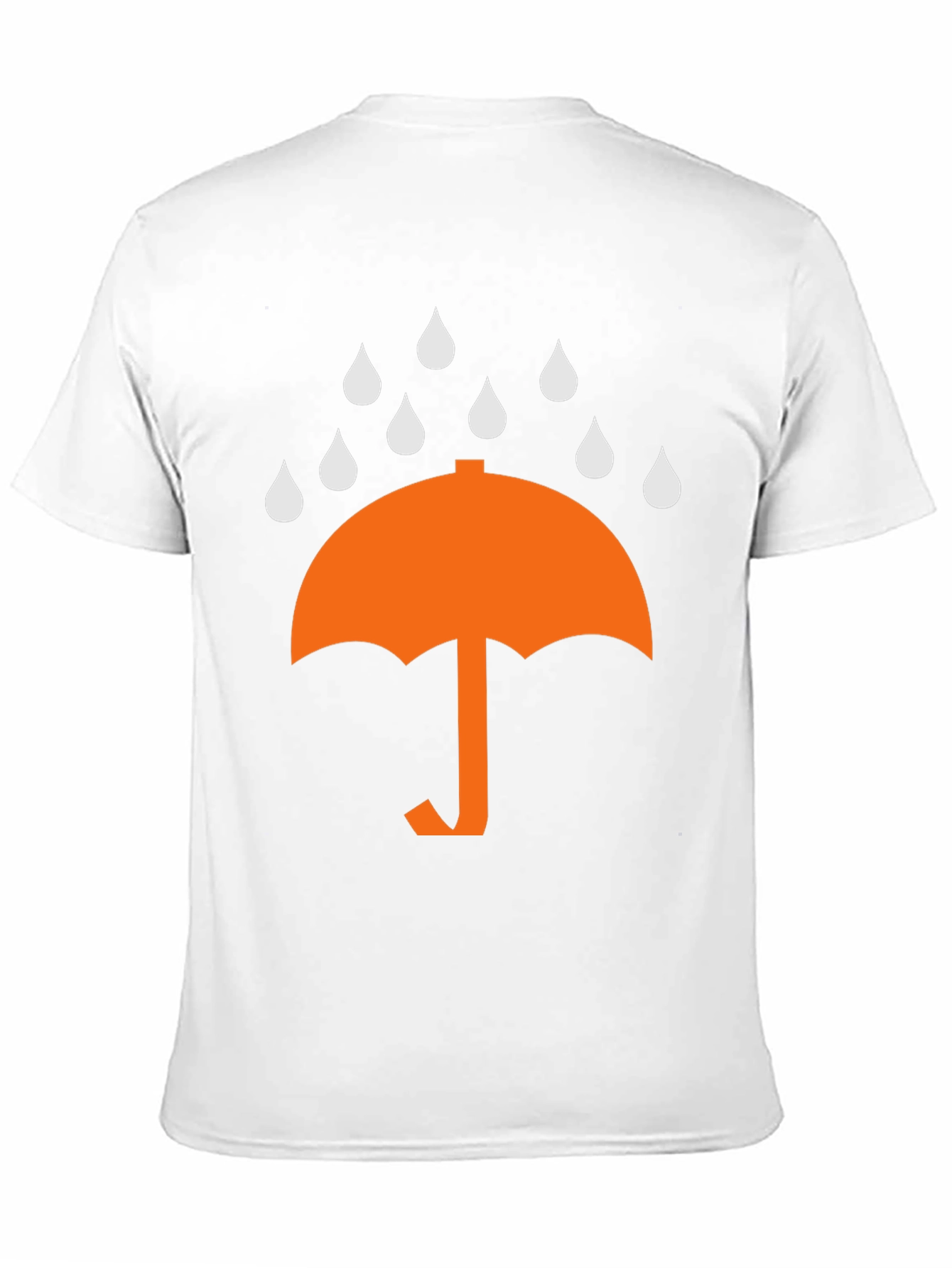 Umbrella Raindrop Graphic Tee - Black Cotton T-Shirt