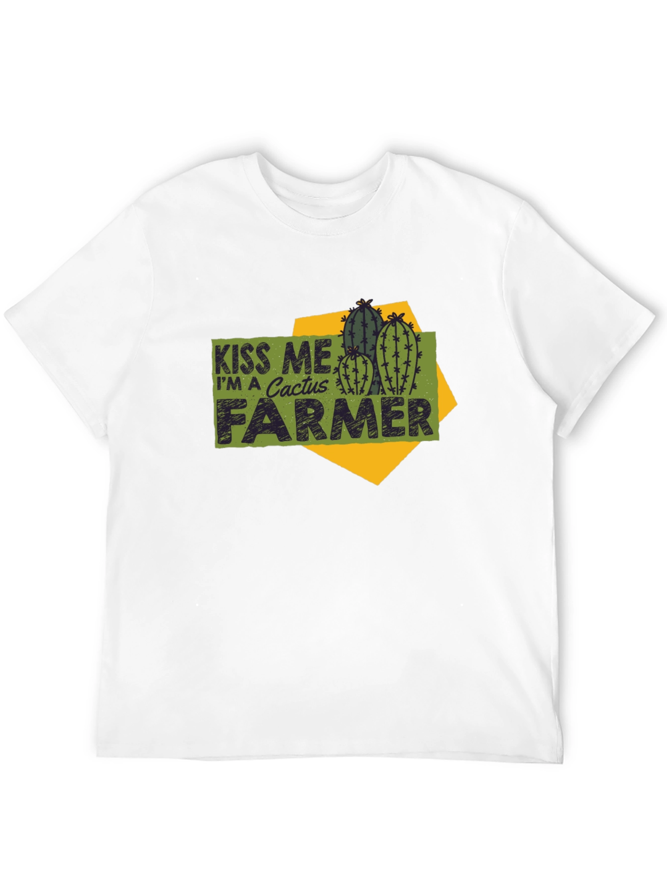 Kiss Me Cactus Farmer T-Shirt - Black