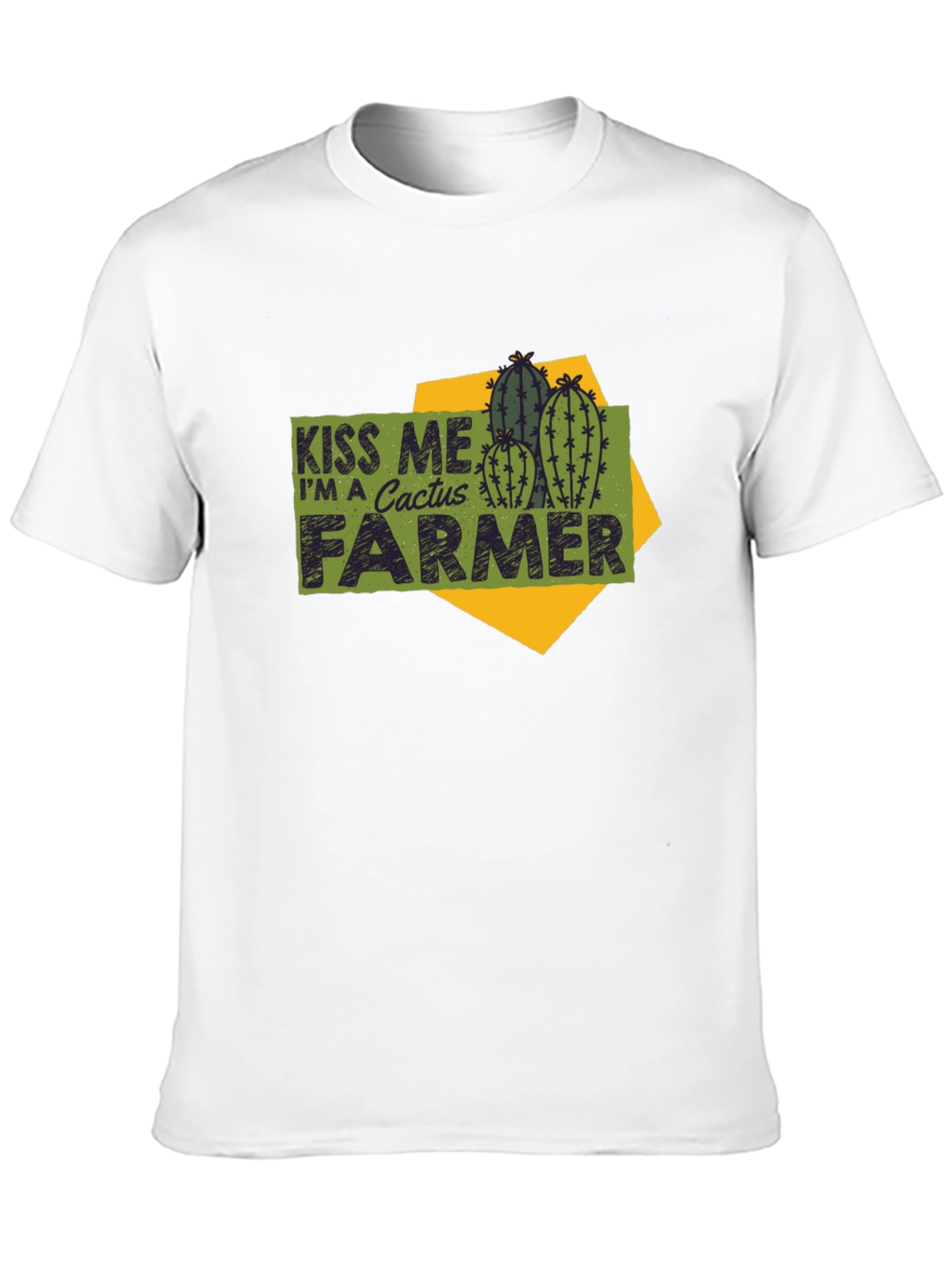 Kiss Me Cactus Farmer T-Shirt - Black
