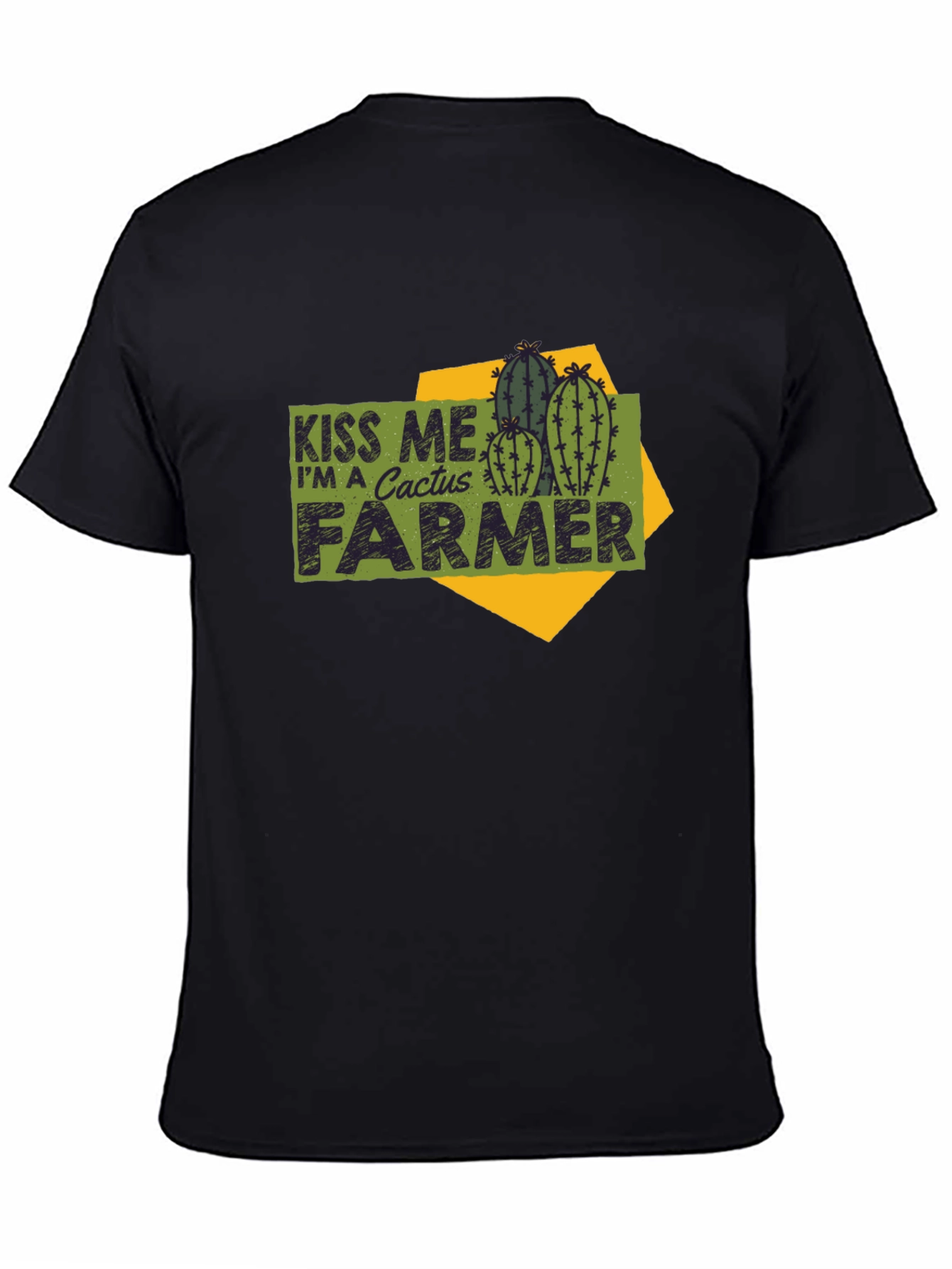 Kiss Me Cactus Farmer T-Shirt - Black