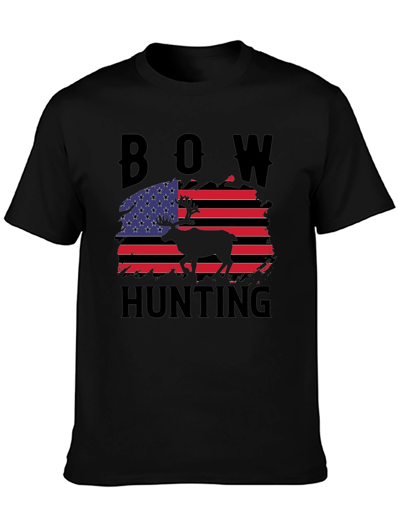 Bow Hunting USA Flag Graphic T-Shirt