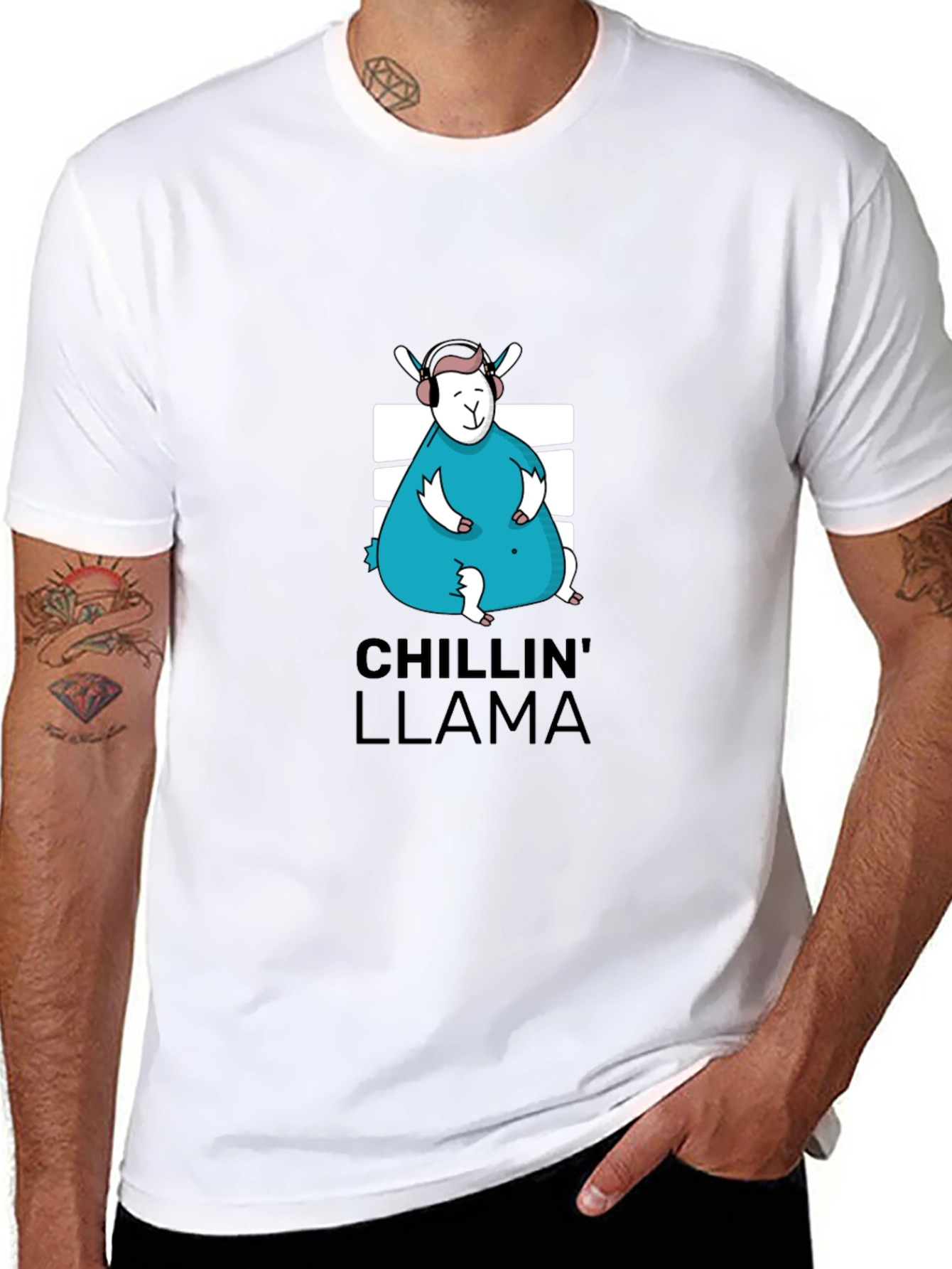 Chillin Llama Graphic Tee - Black