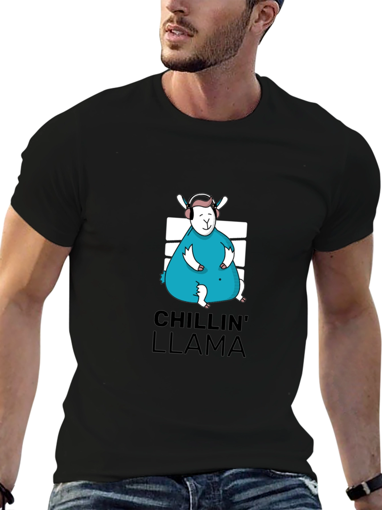 Chillin Llama Graphic Tee - Black