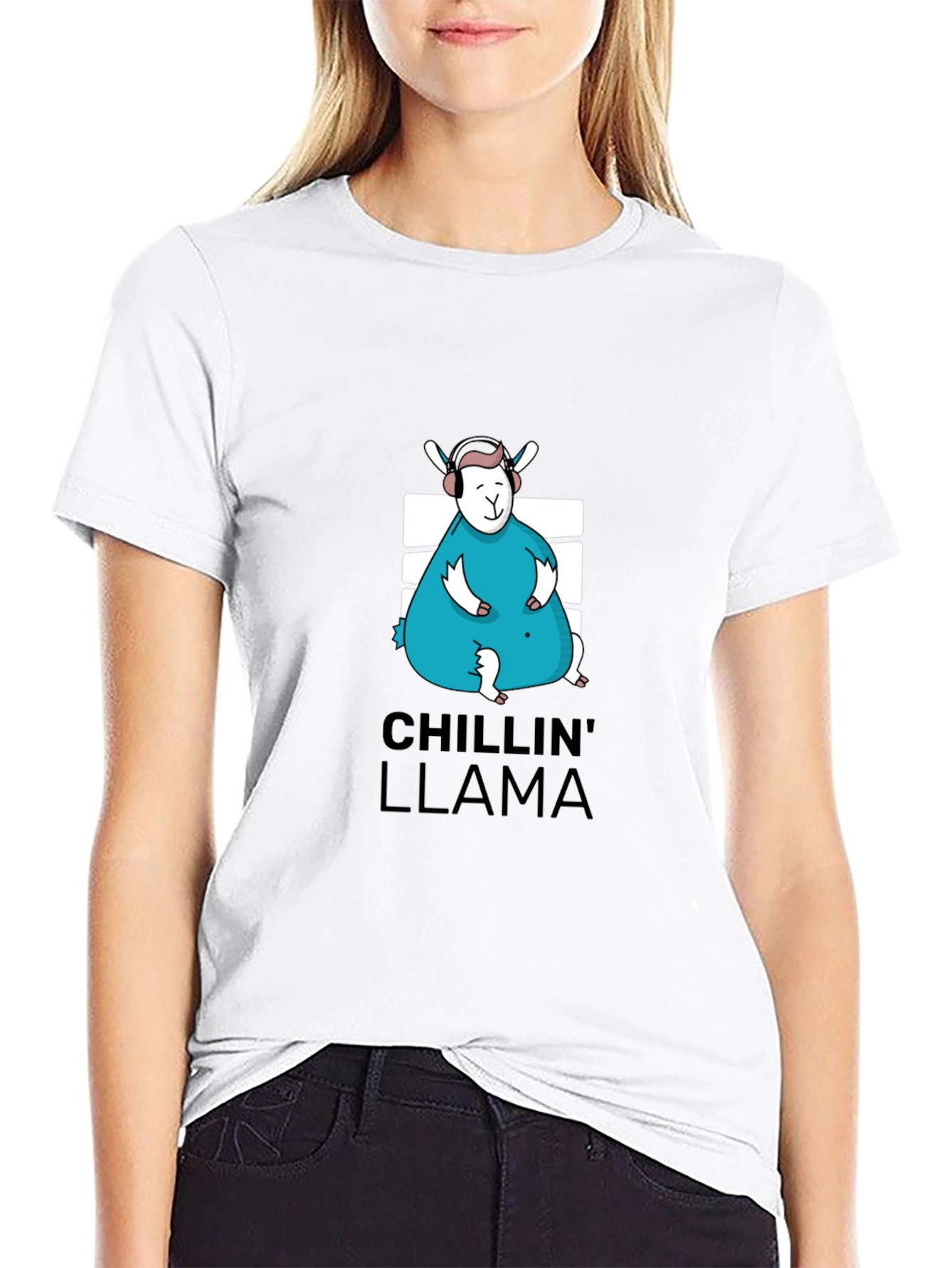 Chillin Llama Graphic Tee - Black