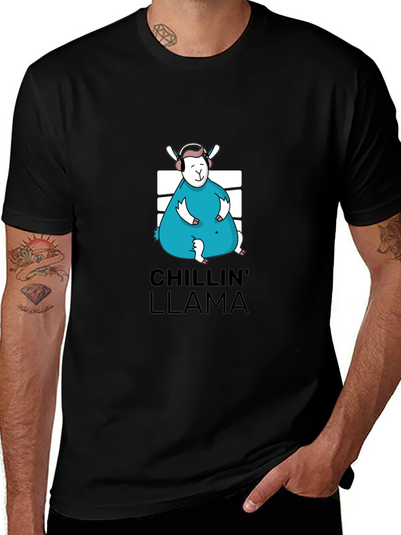 Chillin Llama Graphic Tee - Black