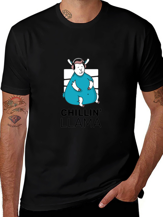 Chillin Llama Graphic Tee - Black