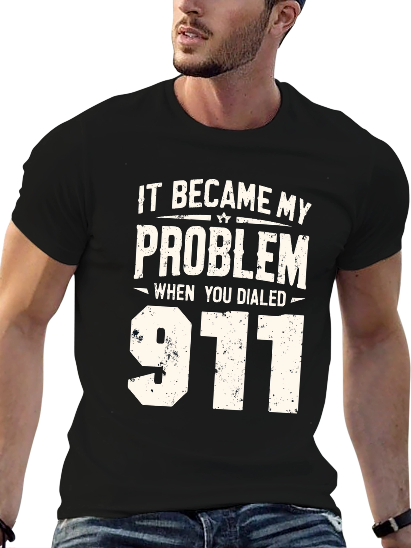 It Became My Problem 911 Black Graphic T-Shirt