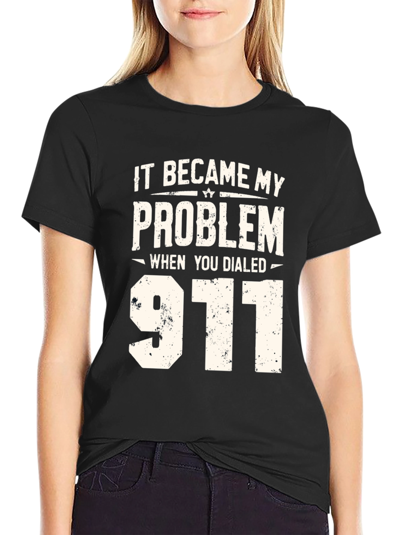 It Became My Problem 911 Black Graphic T-Shirt