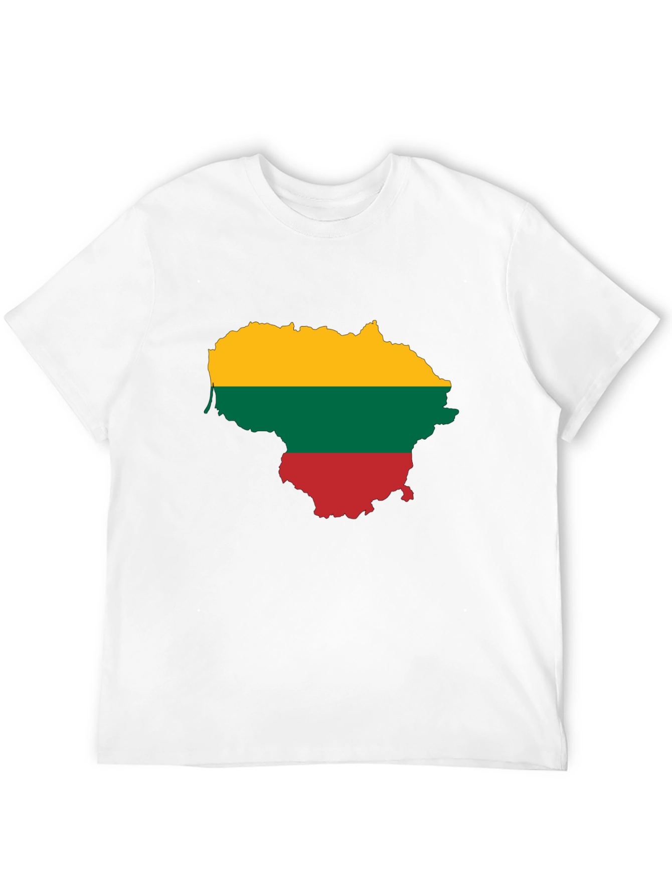 Lithuania Flag Map Graphic Tee - Black Casual Shirt