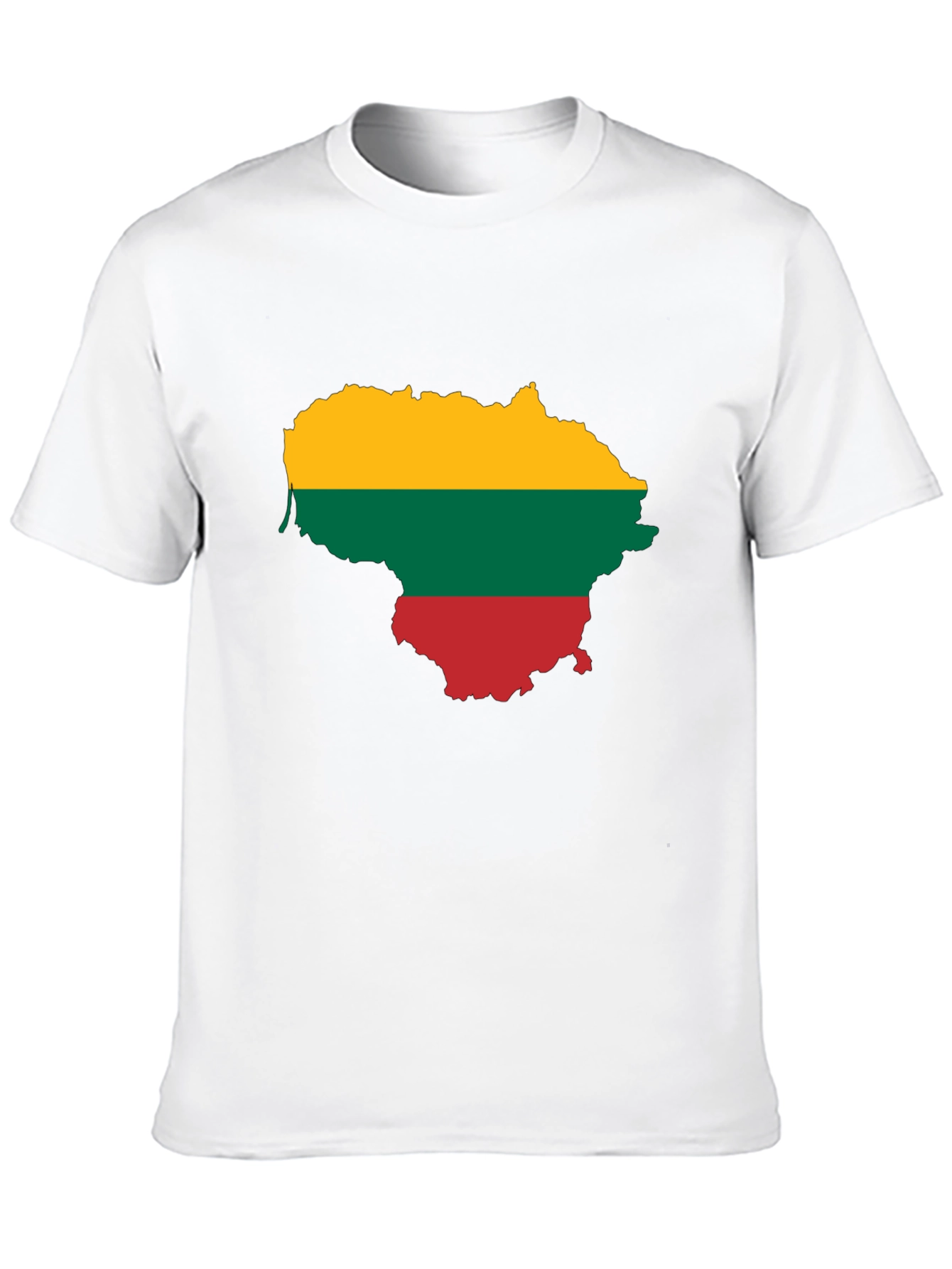 Lithuania Flag Map Graphic Tee - Black Casual Shirt