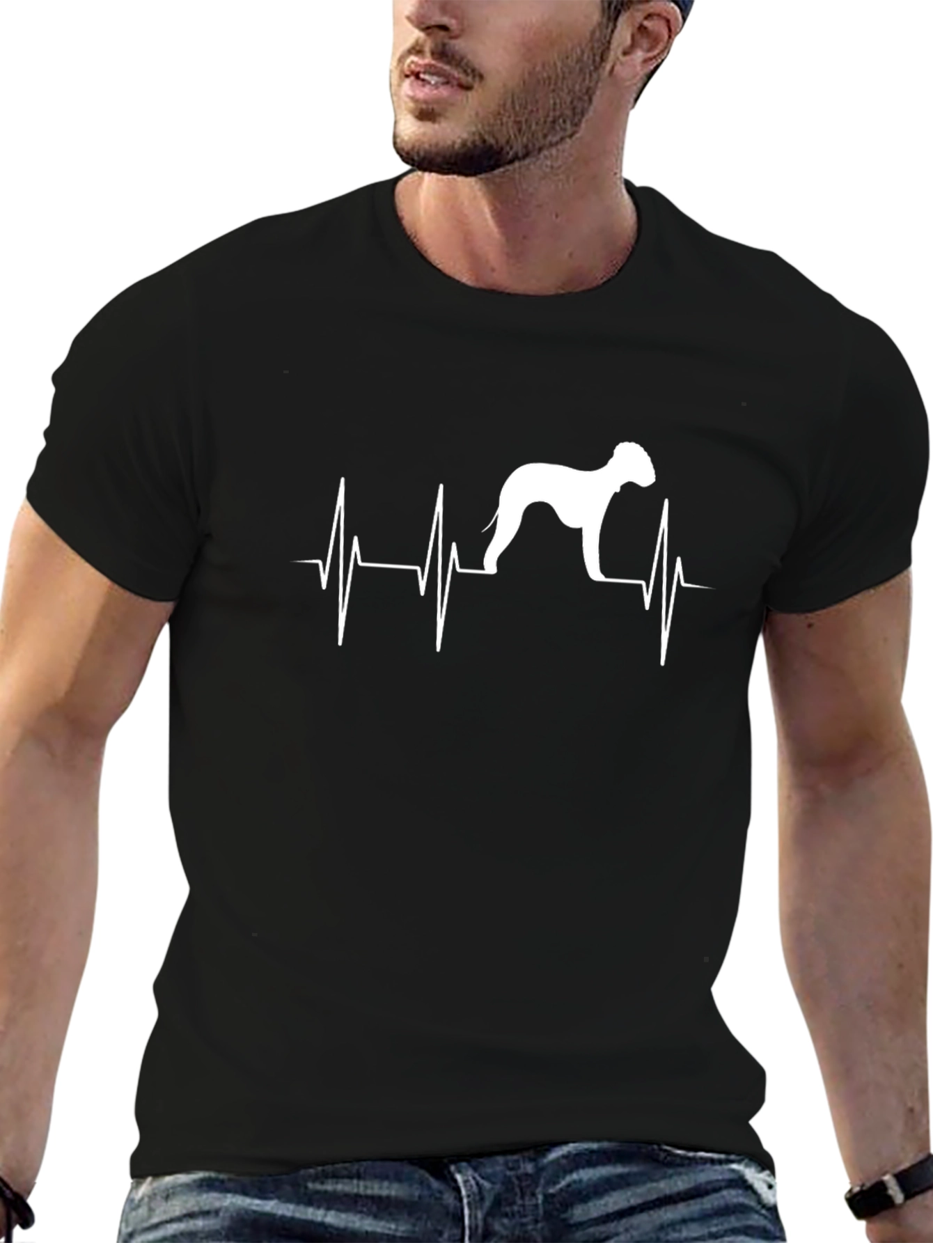 Dog Heartbeat T-Shirt - Black