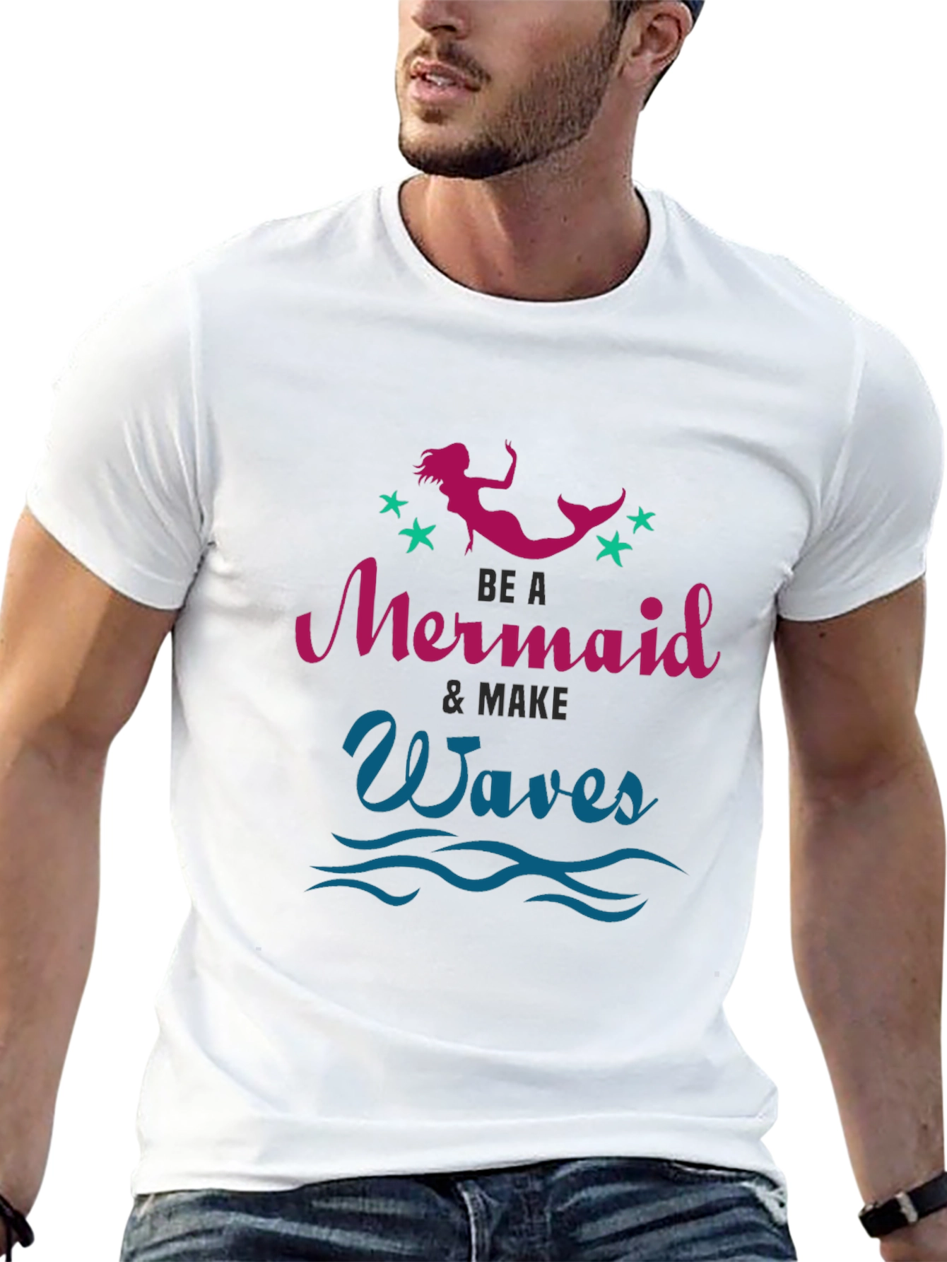 Be A Mermaid Waves Graphic Tee