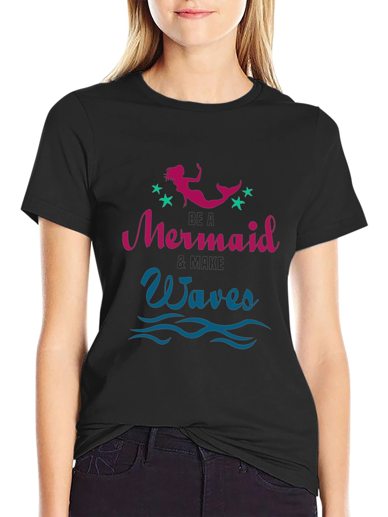 Be A Mermaid Waves Graphic Tee