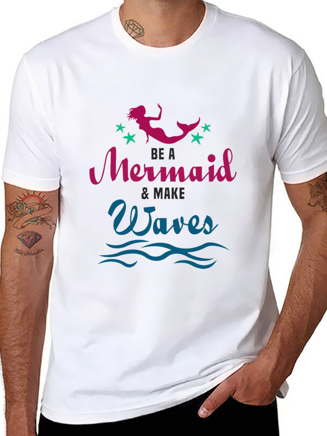 Be A Mermaid Waves Graphic Tee