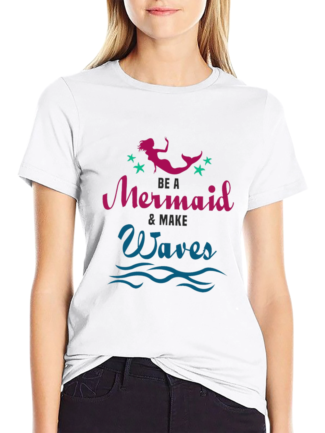 Be A Mermaid Waves Graphic Tee