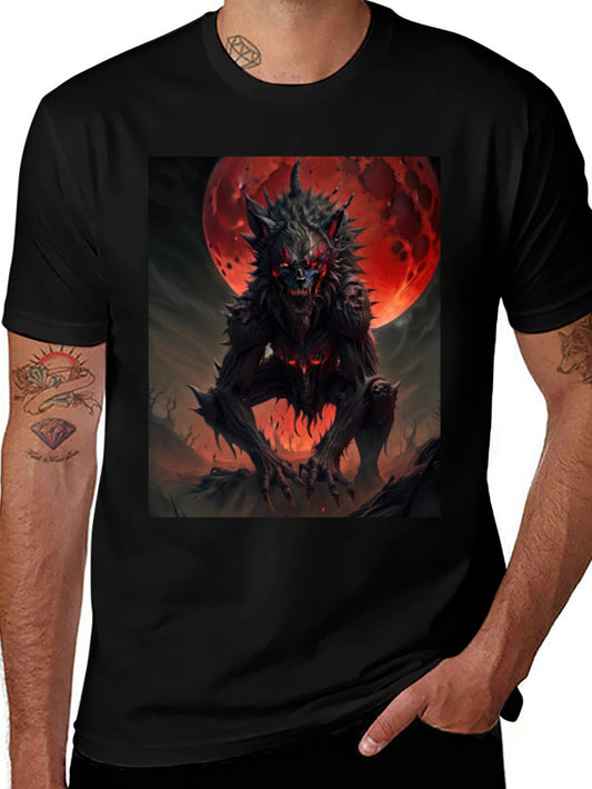Werewolf Graphic Tee - Creepy Moon T-Shirt