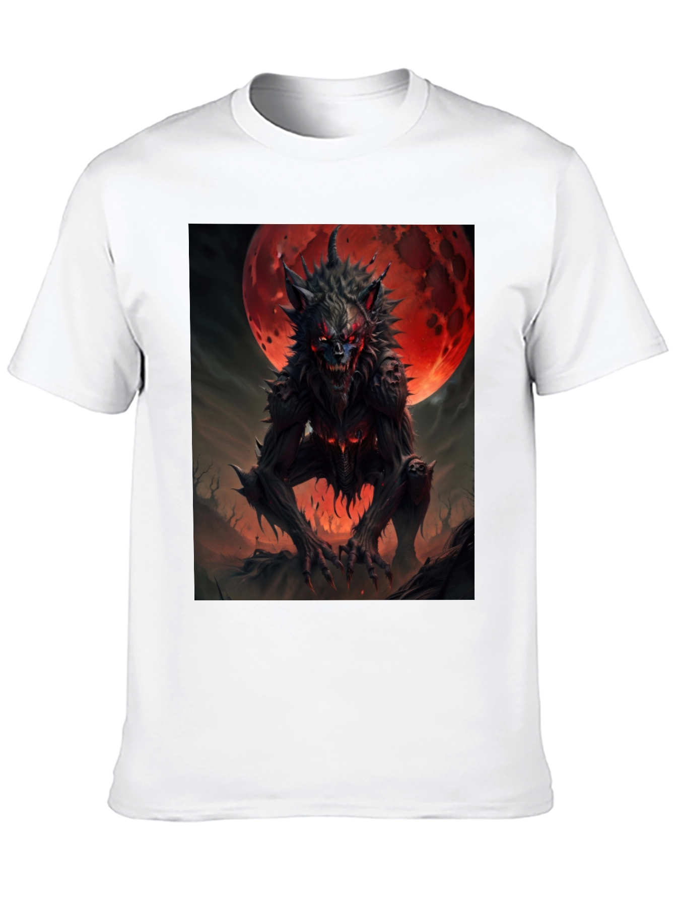 Werewolf Graphic Tee - Creepy Moon T-Shirt