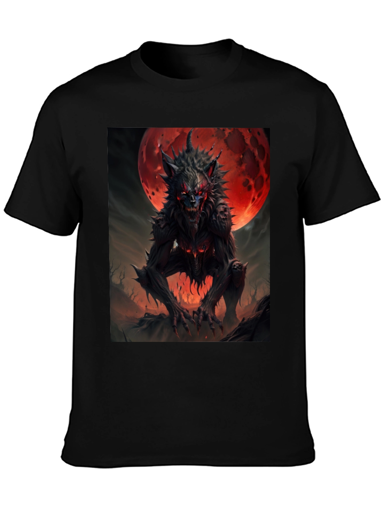 Werewolf Graphic Tee - Creepy Moon T-Shirt
