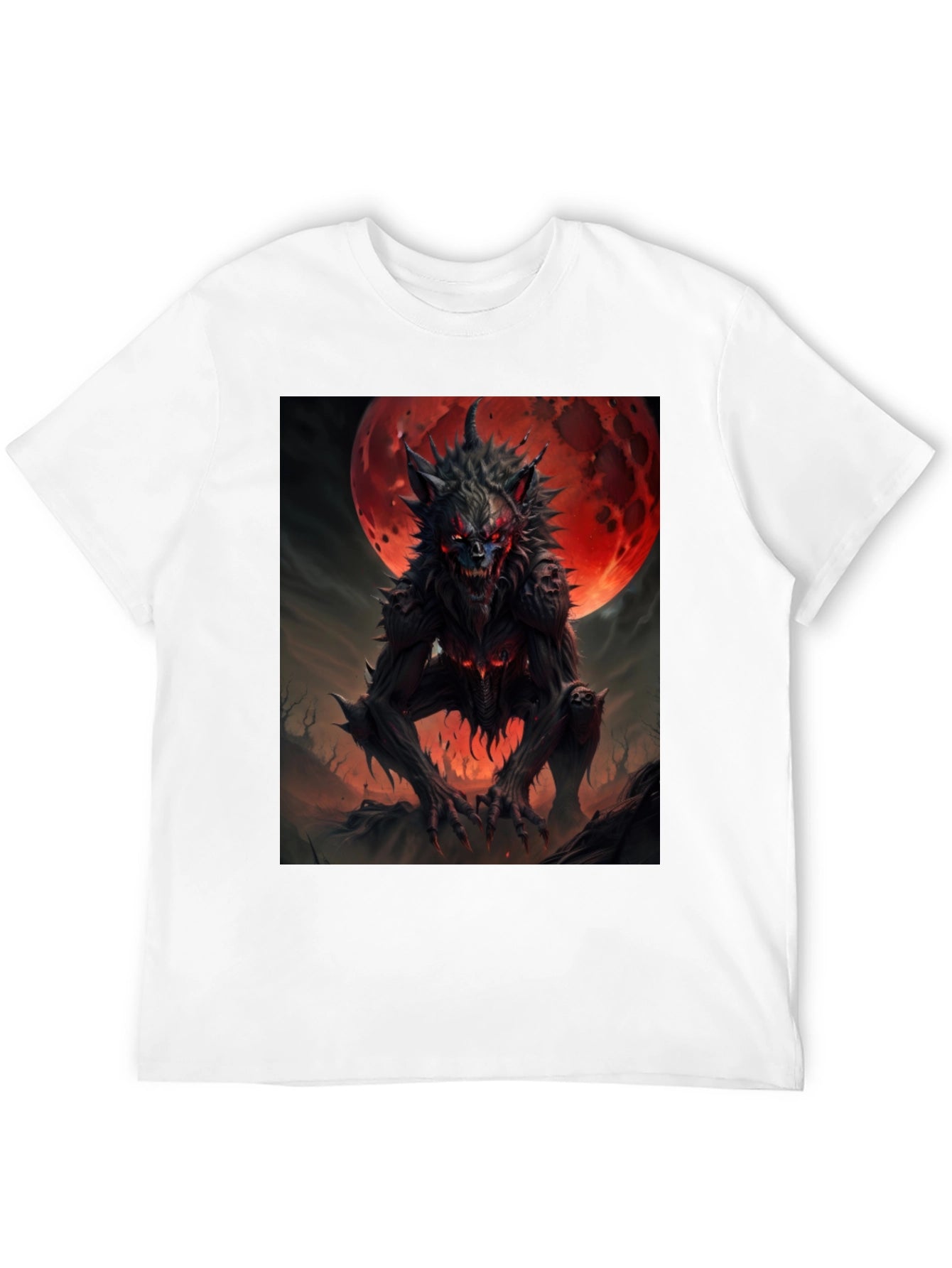 Werewolf Graphic Tee - Creepy Moon T-Shirt