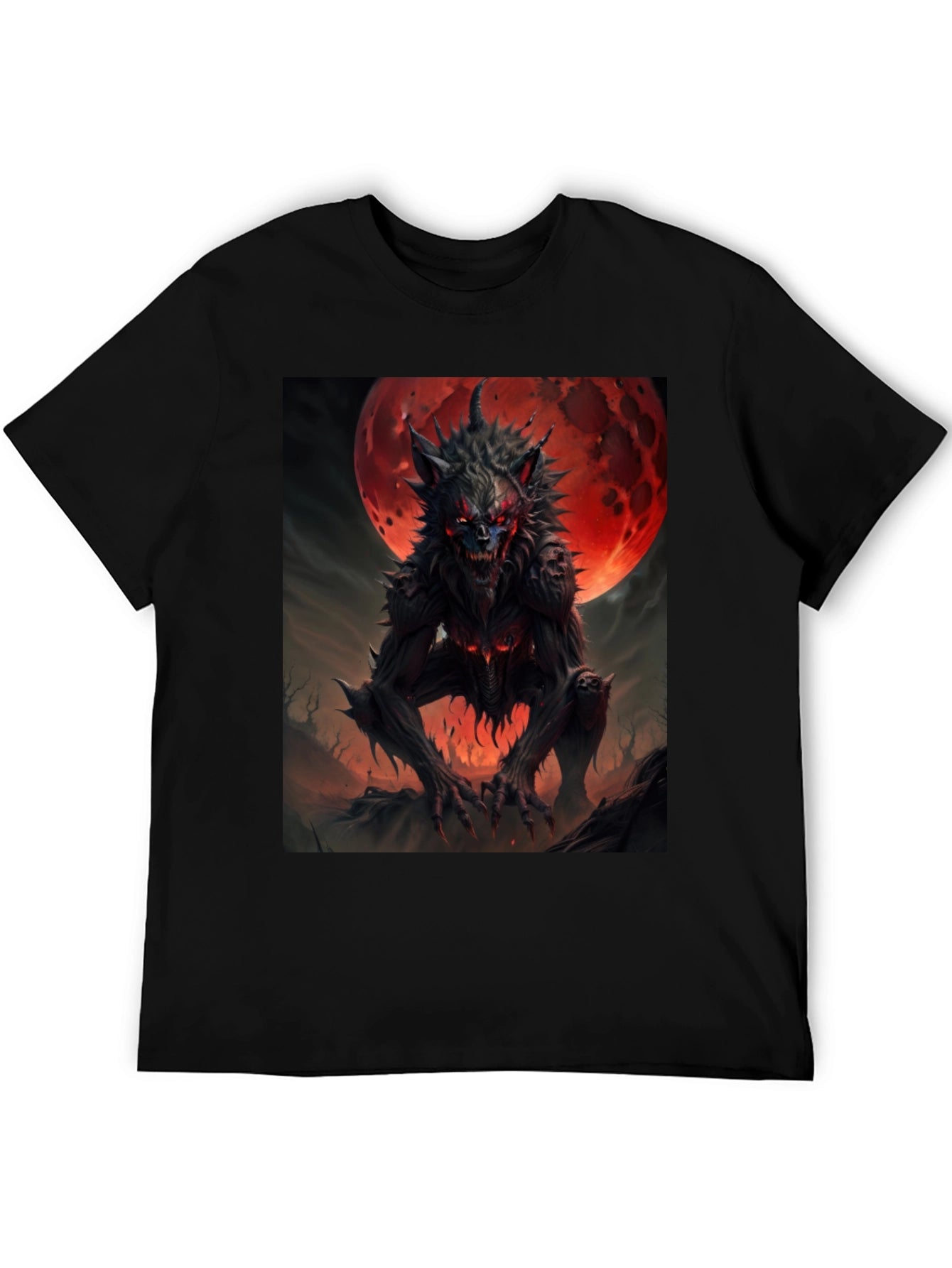 Werewolf Graphic Tee - Creepy Moon T-Shirt