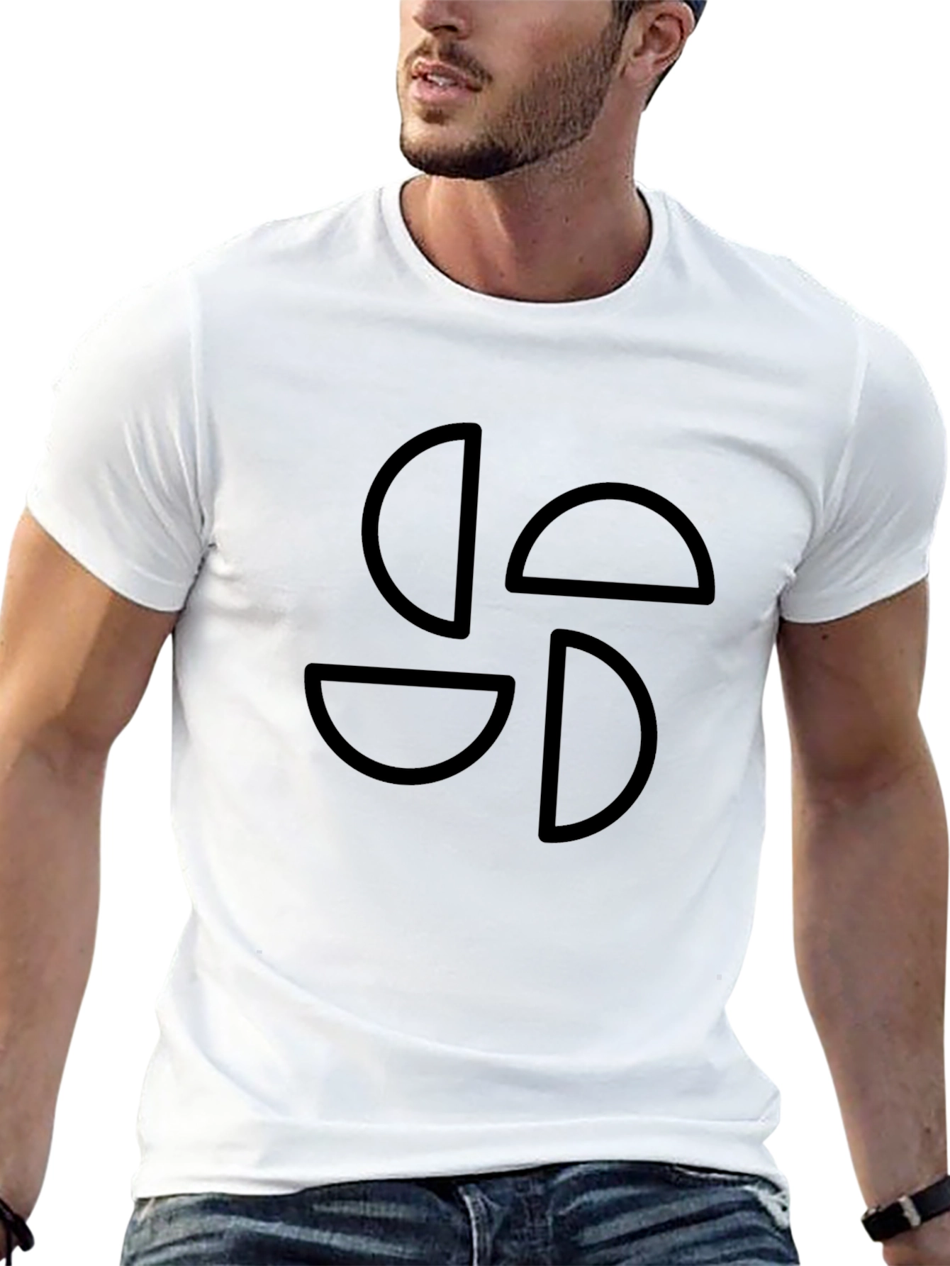 Black Lauburu T-Shirt: Basque Cross Symbol Tee