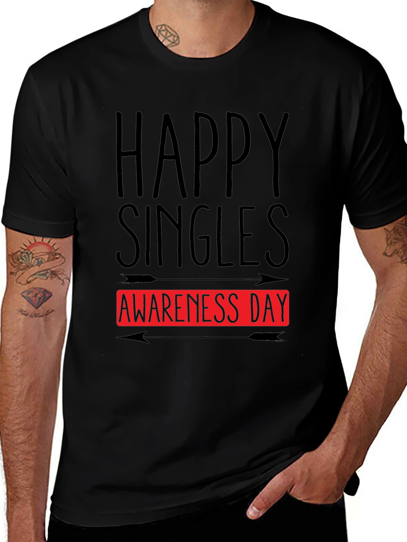 Happy Singles Awareness Day Black T-Shirt