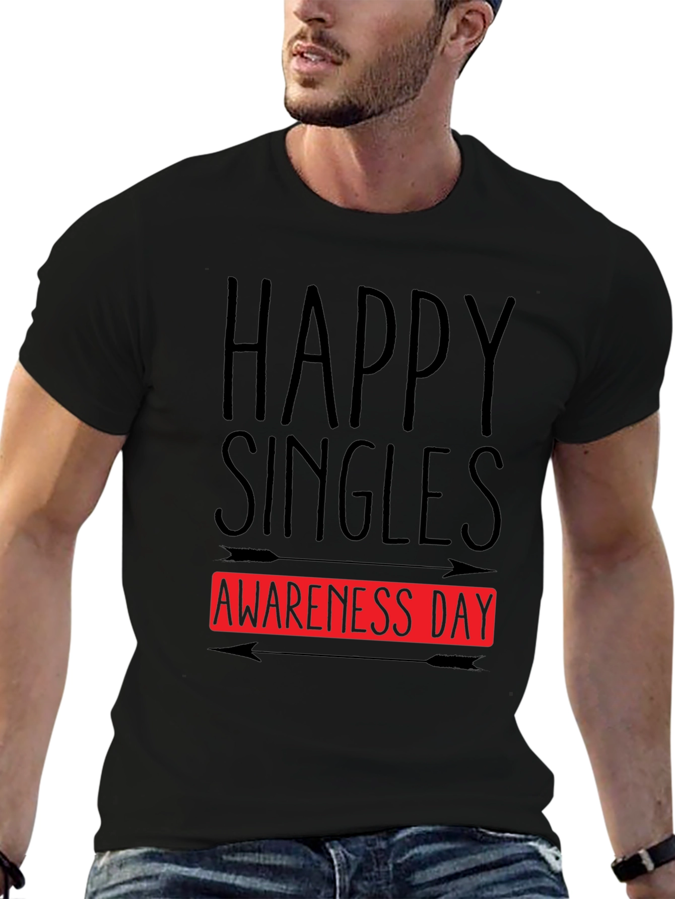 Happy Singles Awareness Day Black T-Shirt