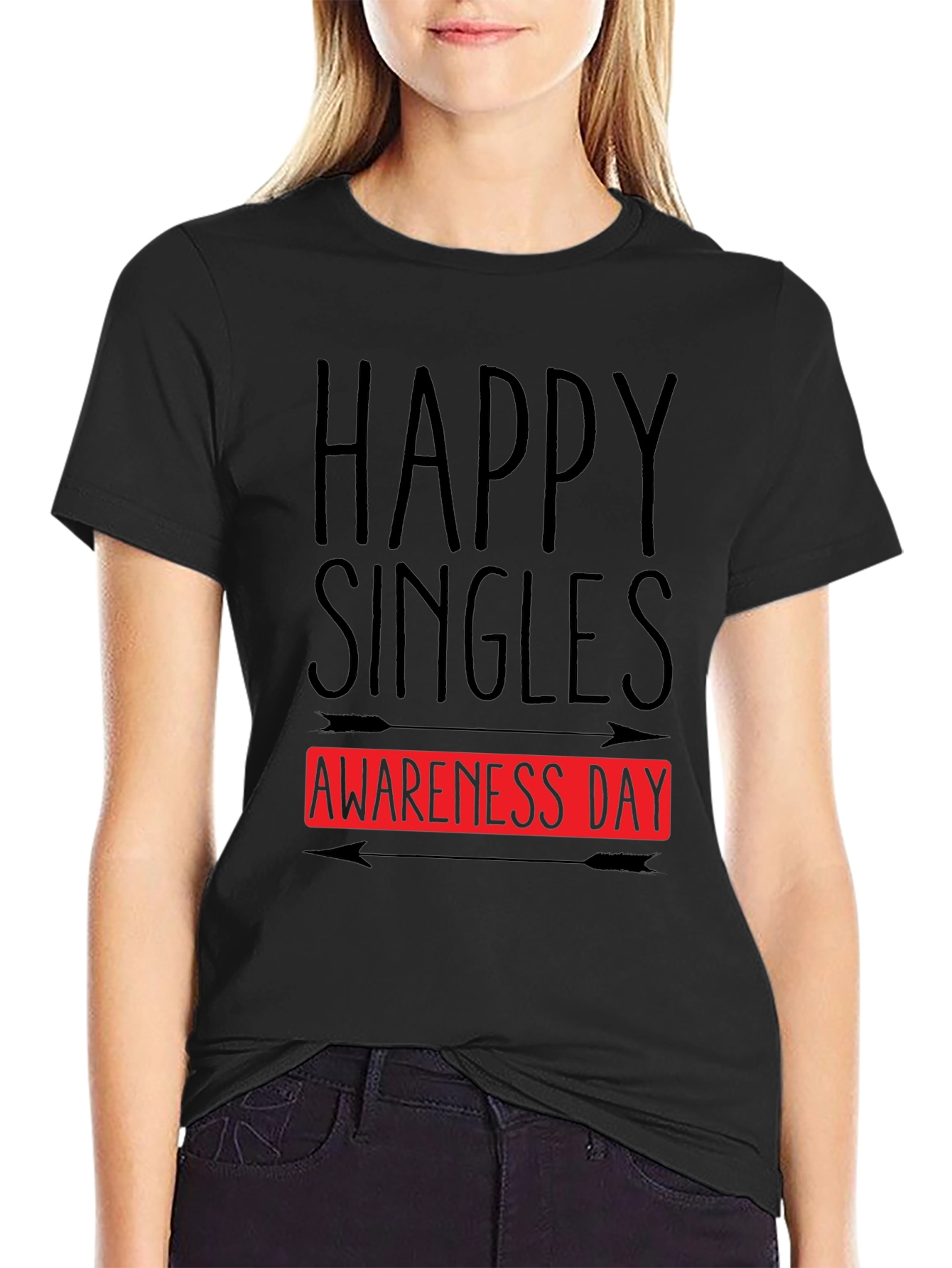Happy Singles Awareness Day Black T-Shirt