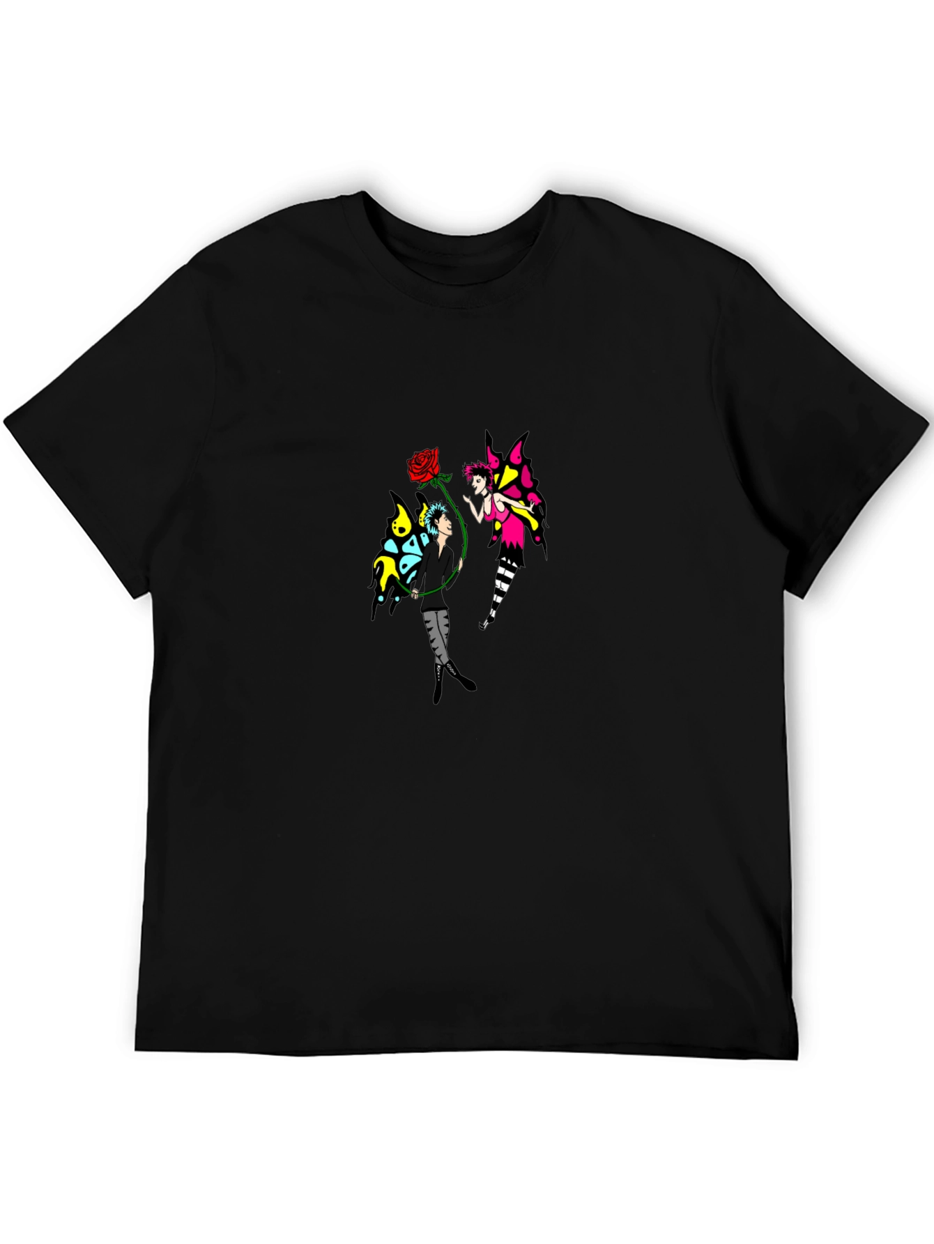 Fairy Rose Graphic Black T-Shirt