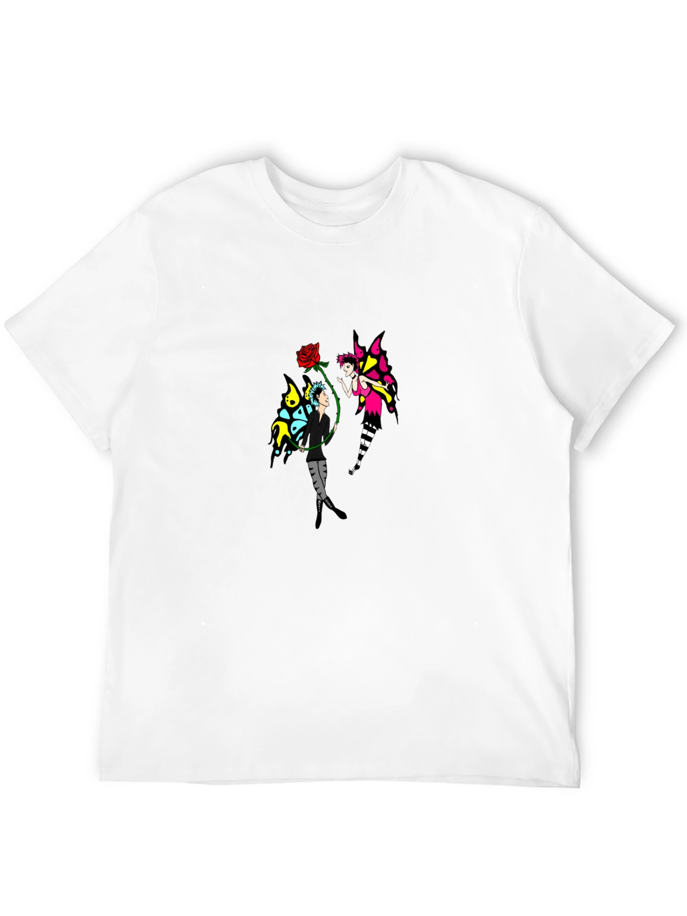 Fairy Rose Graphic Black T-Shirt