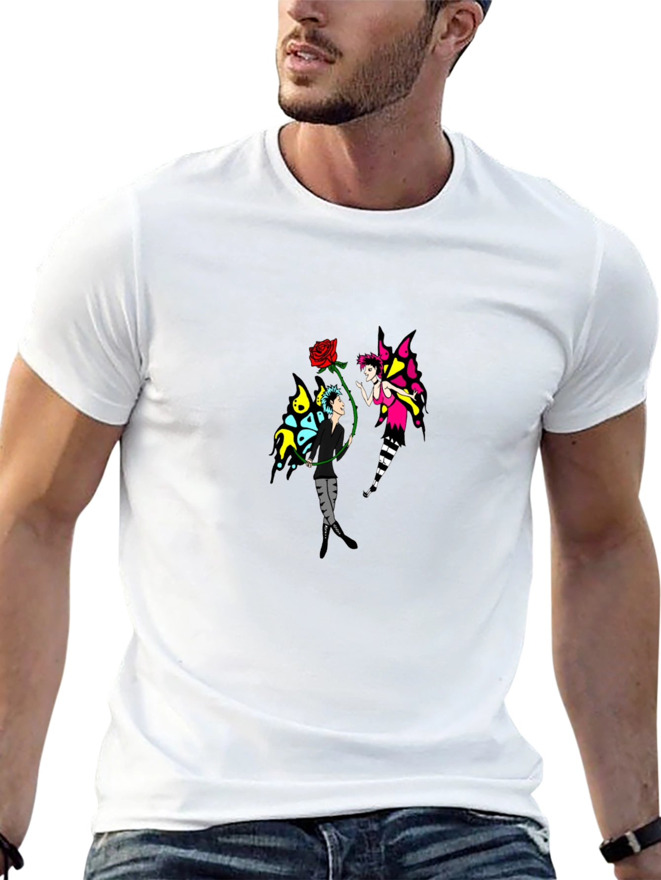 Fairy Rose Graphic Black T-Shirt
