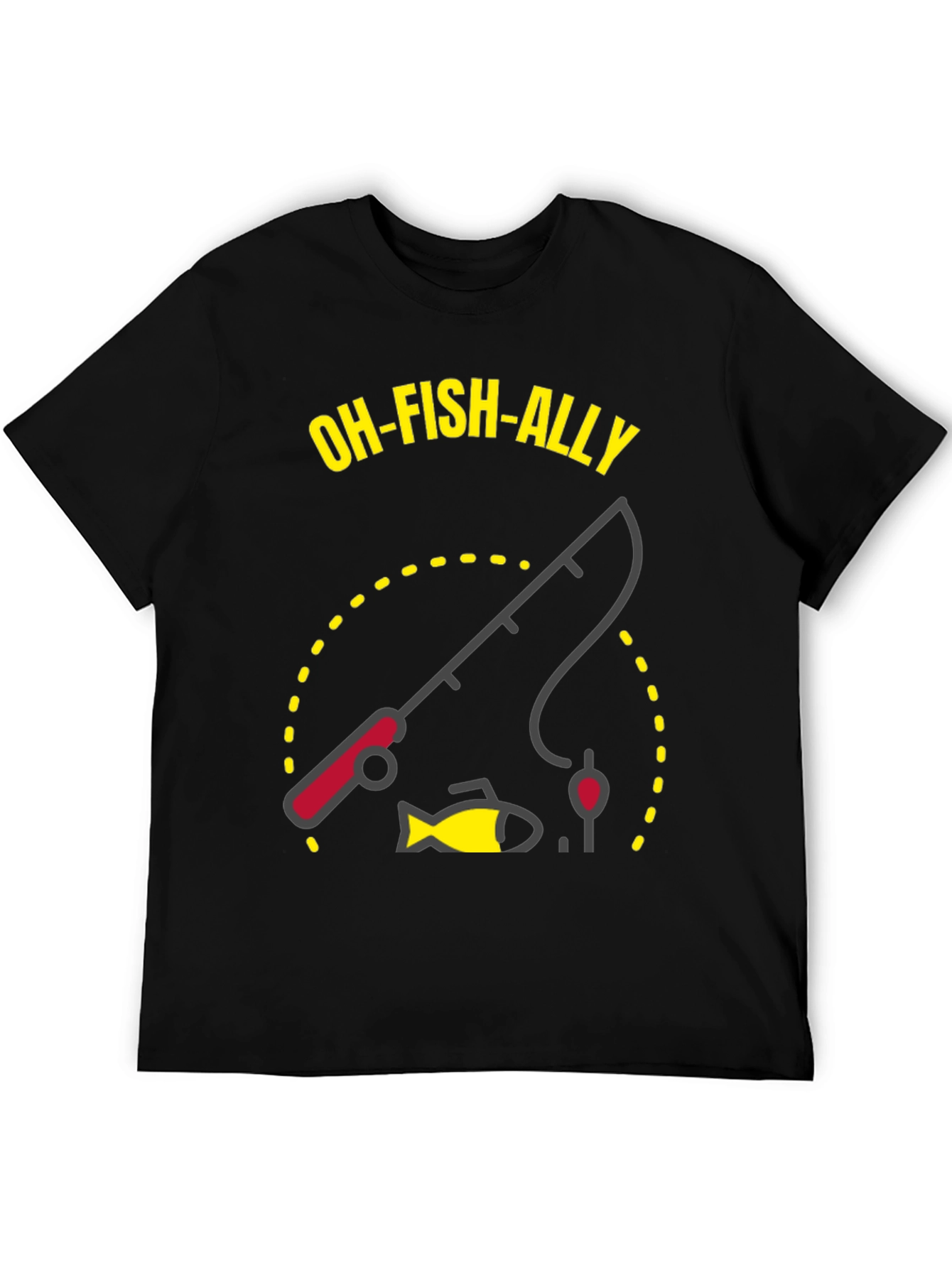 Oh-Fish-Ally T-Shirt: Fishing Rod & Fish Graphic Tee