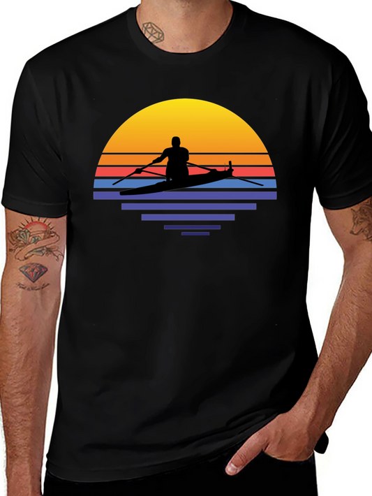 Sunset Kayak T-Shirt - Retro Style
