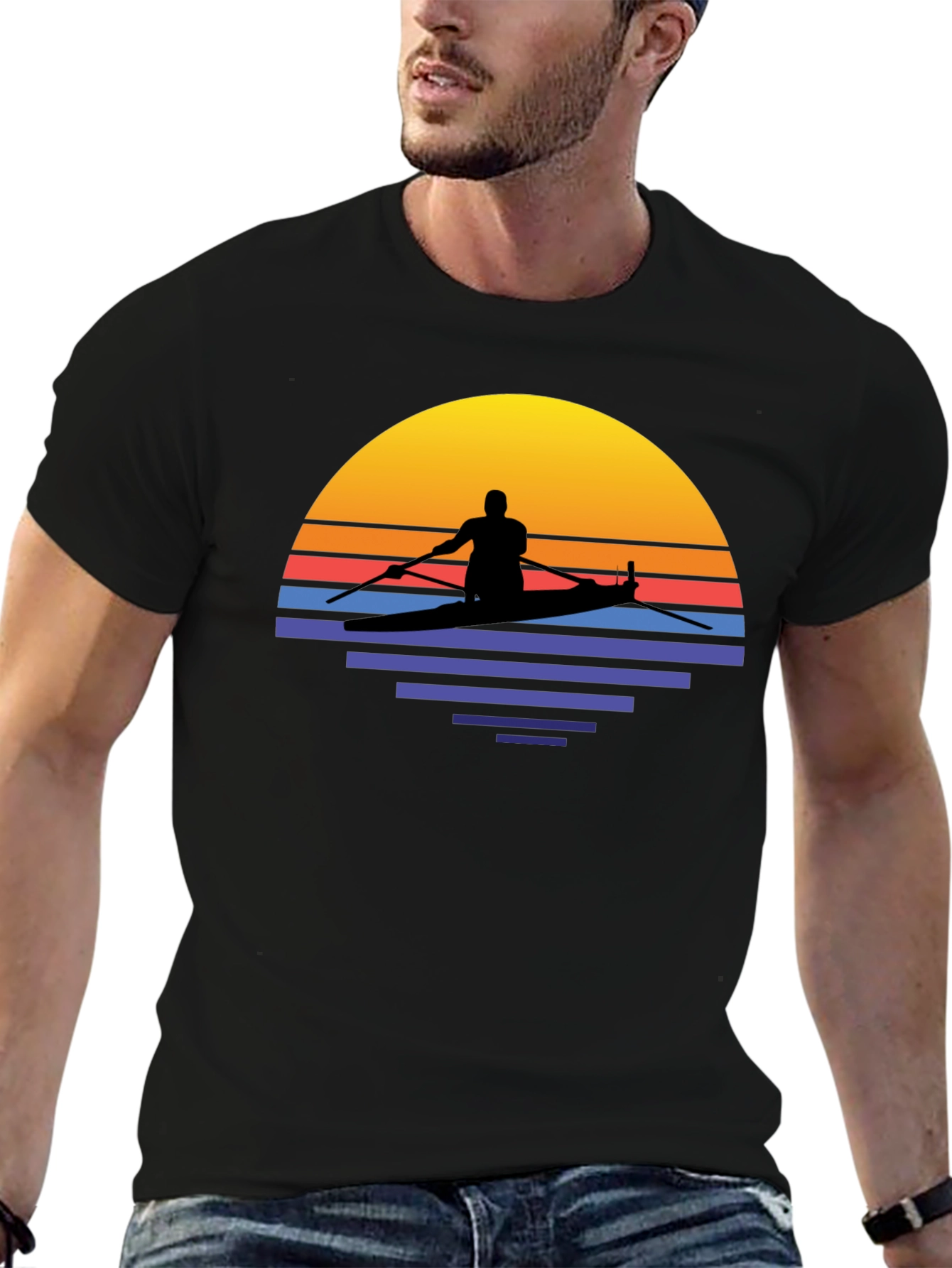 Sunset Kayak T-Shirt - Retro Style