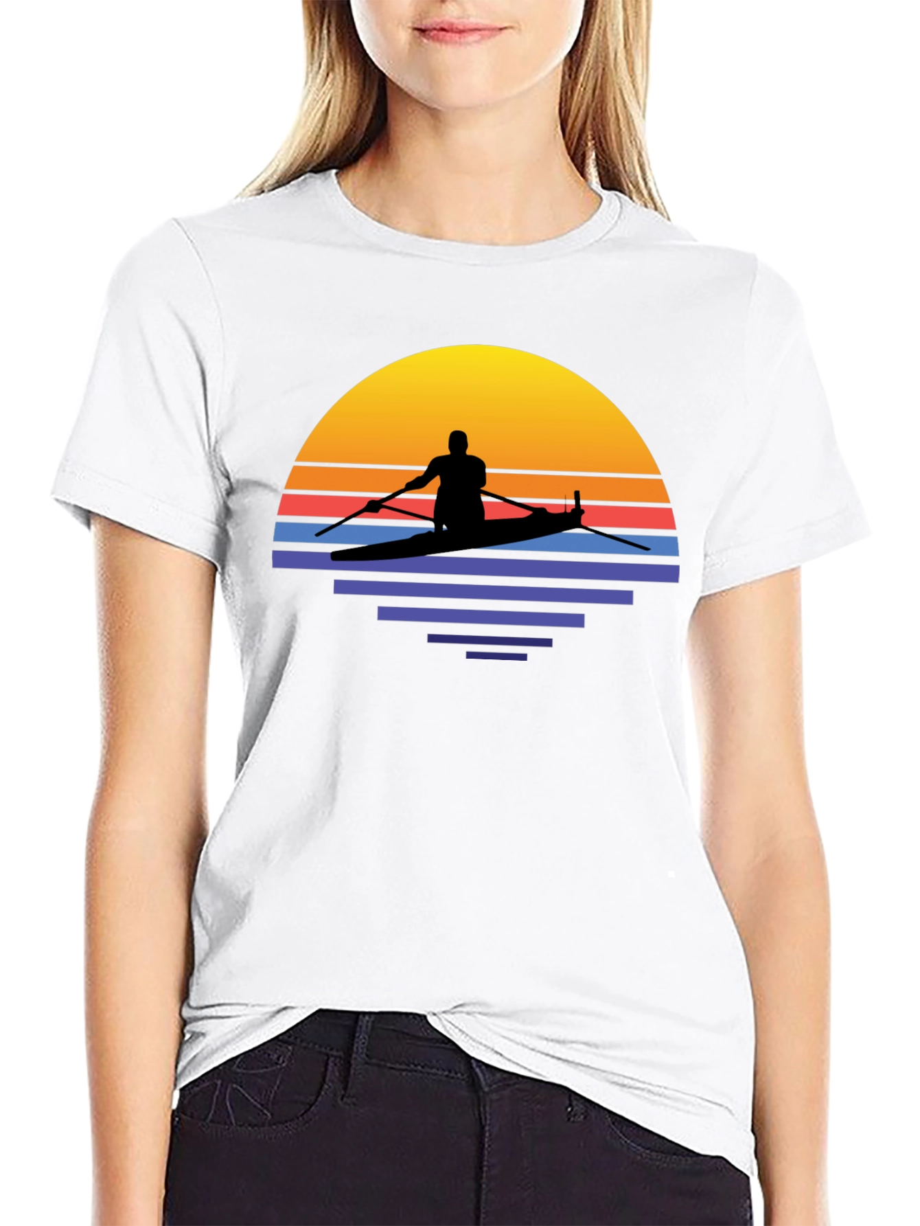 Sunset Kayak T-Shirt - Retro Style
