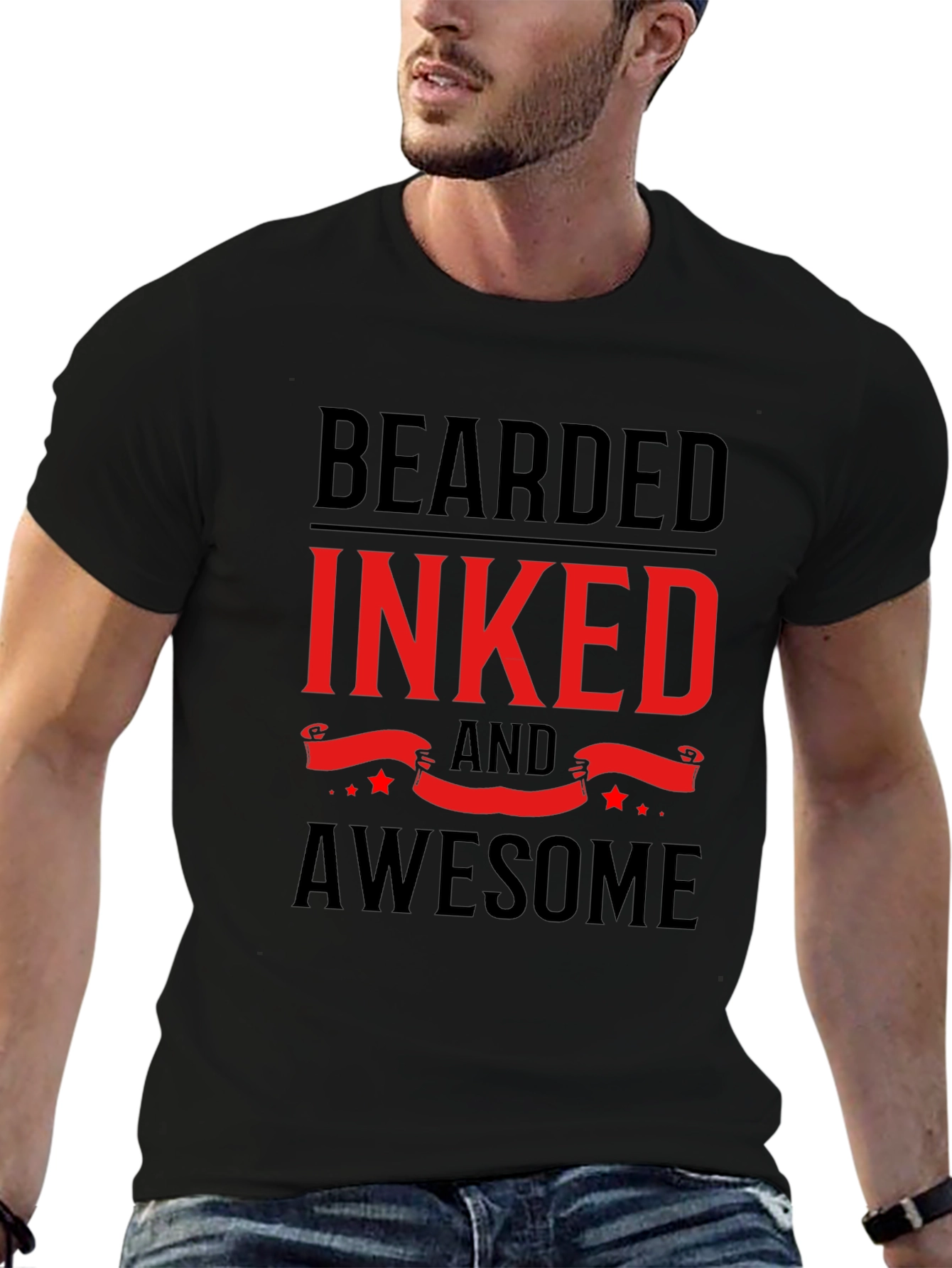 Bearded Inked & Awesome Graphic Tee