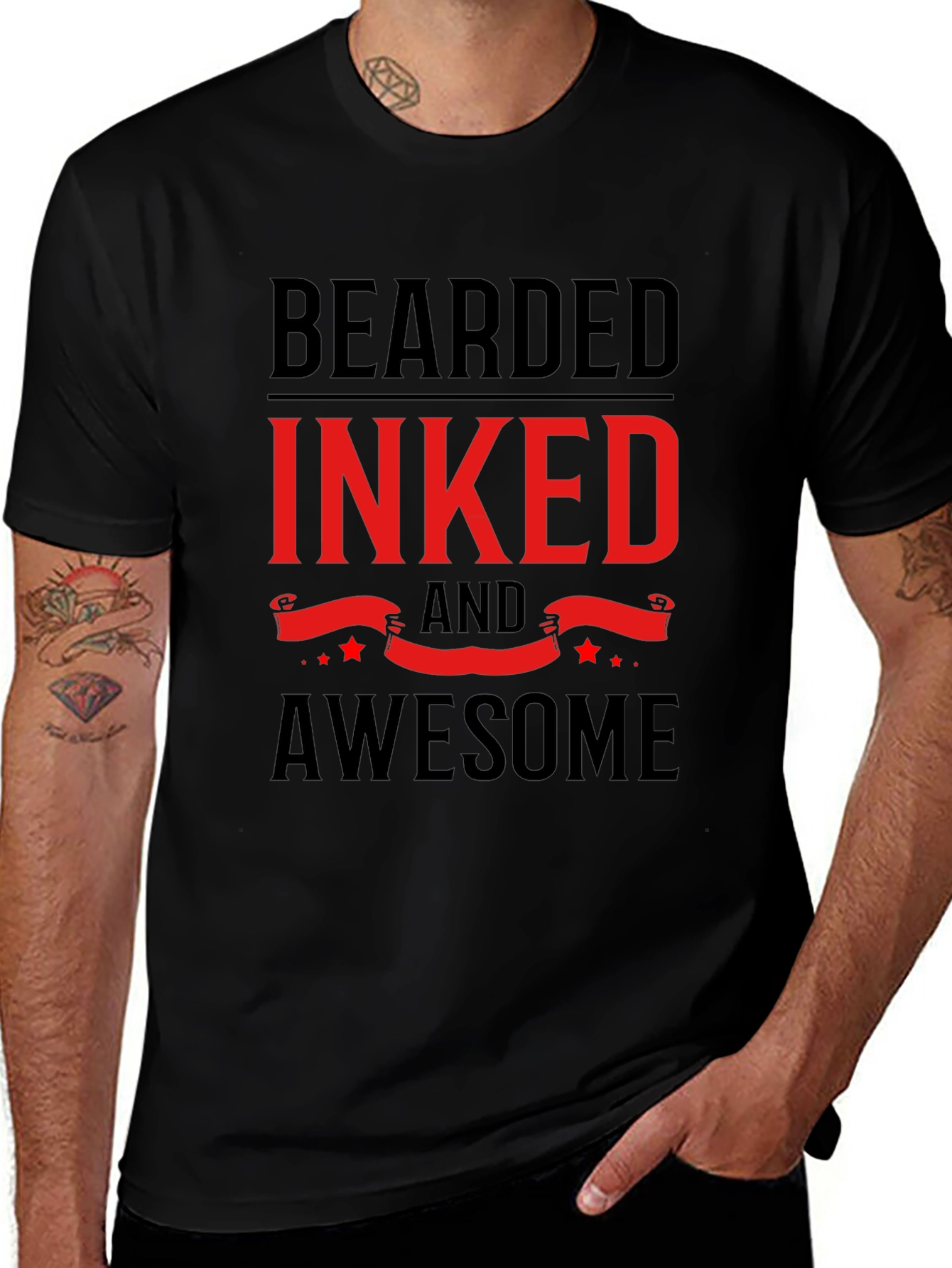 Bearded Inked & Awesome Graphic Tee